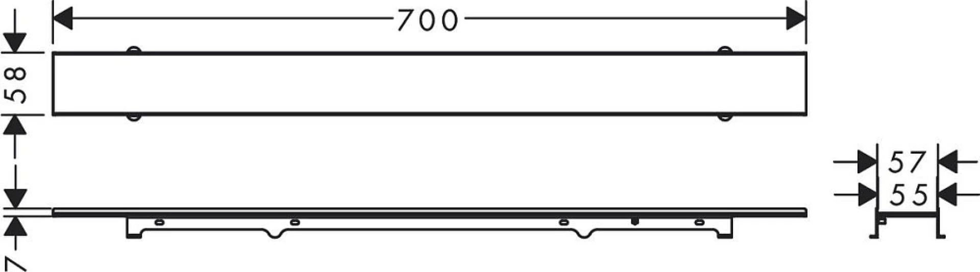 Фото - Внешняя часть слива для душа Hansgrohe RainDrain Rock 56030000 70 см, для облицовки плиткой - Hansgrohe