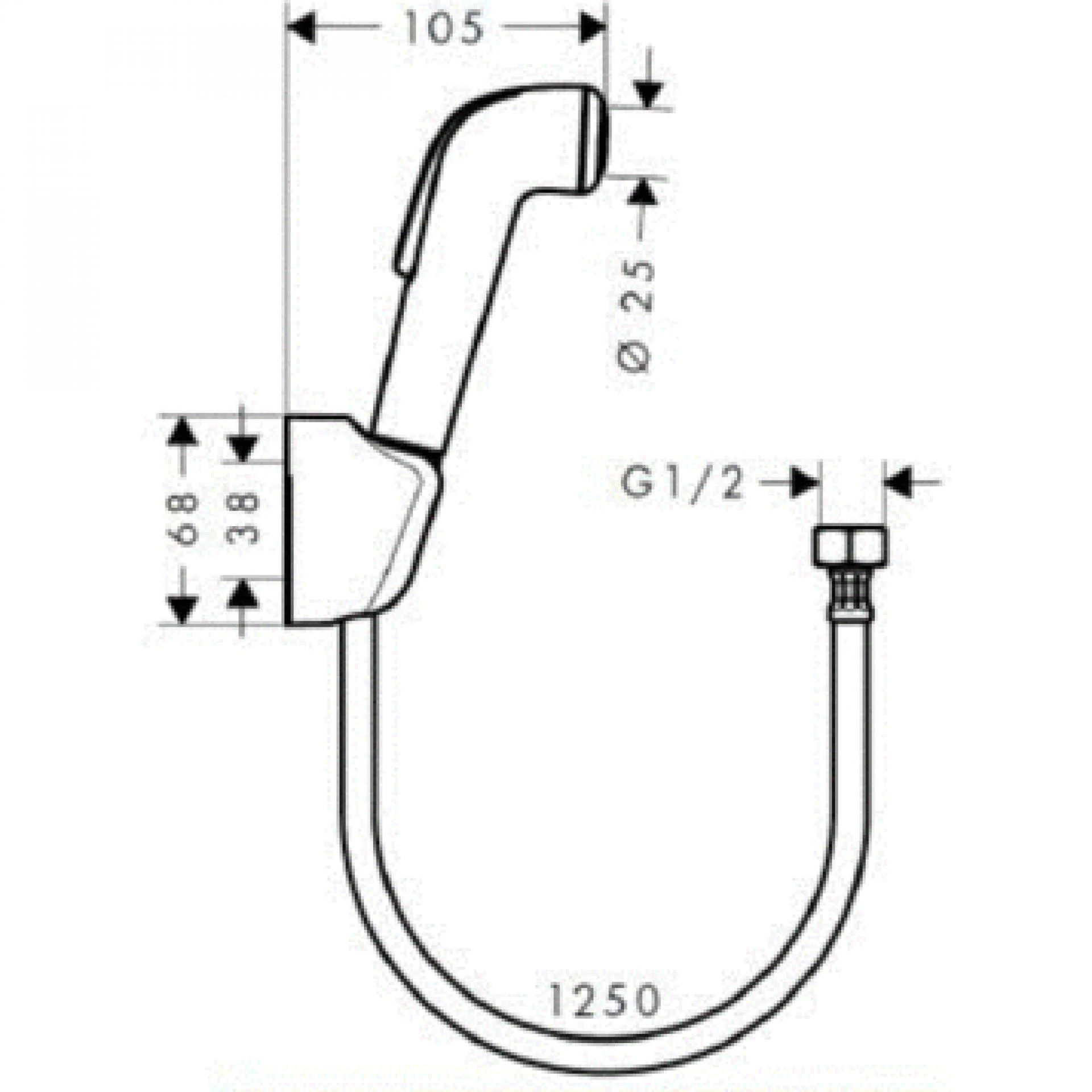 Фото - Гигиенический душ Hansgrohe 32127000 со шлангом 125 см - Hansgrohe