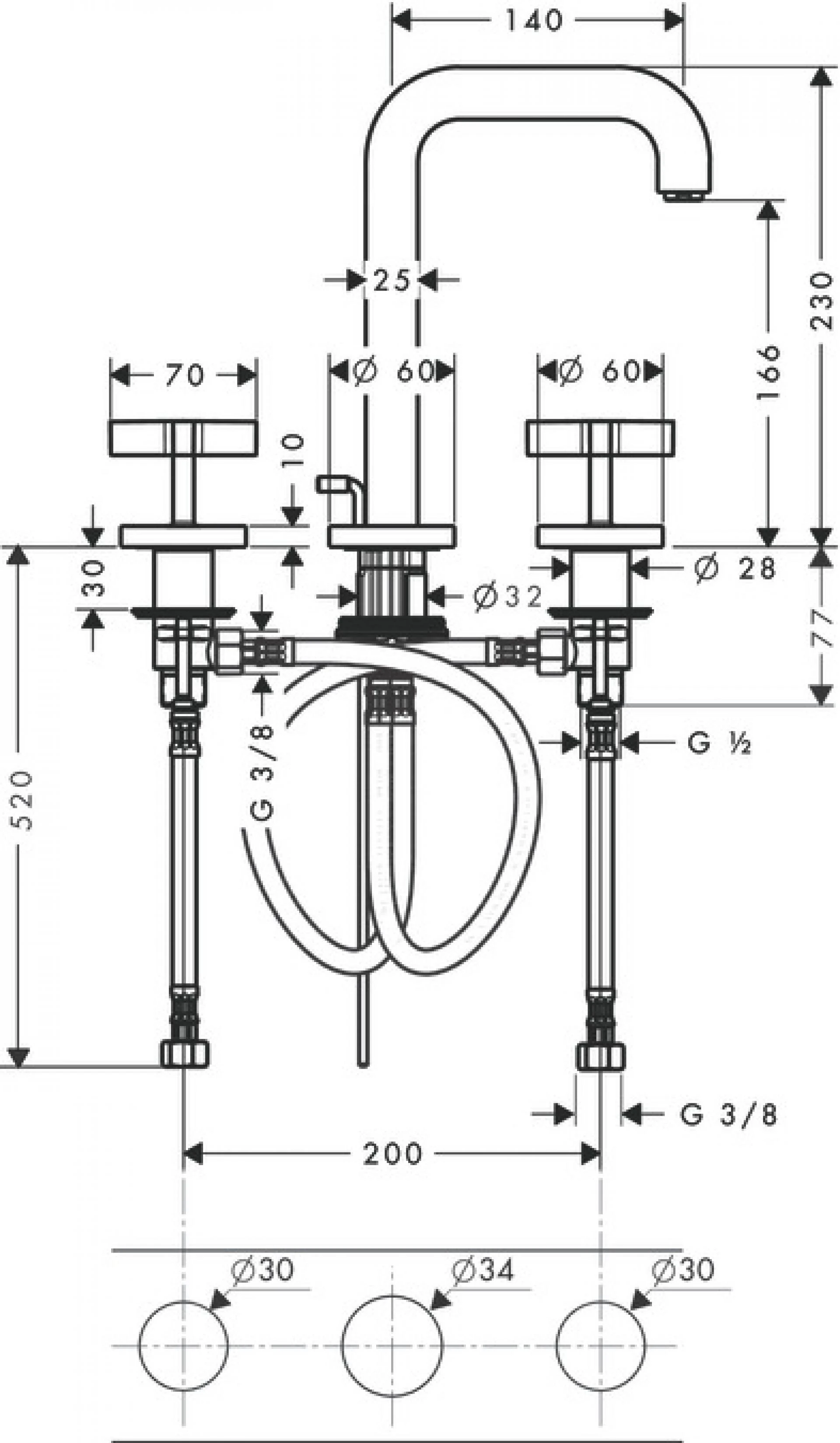 Фото - Смеситель для раковины Axor Citterio 39133820, никель - Hansgrohe