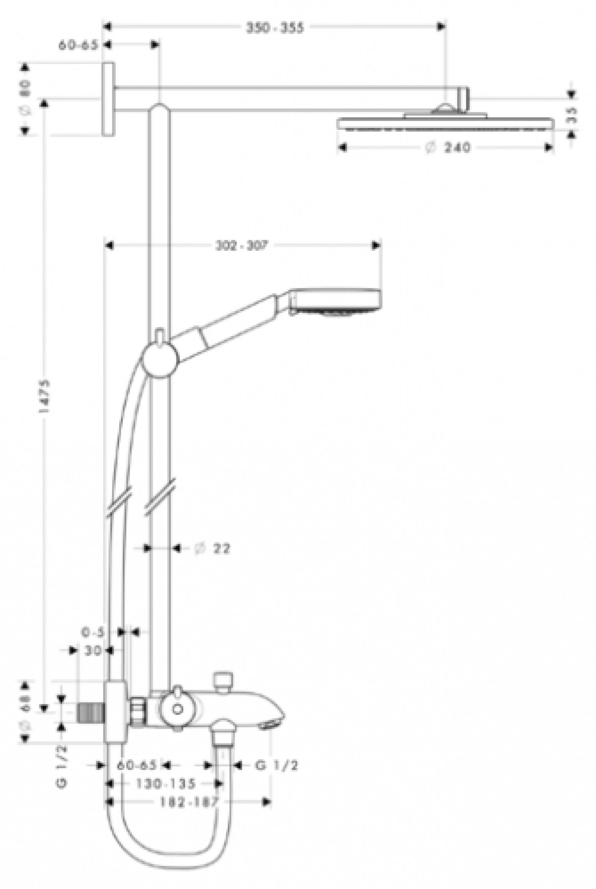 Фото - Душевая система Hansgrohe Raindance Showerpipe 27142000 - Hansgrohe