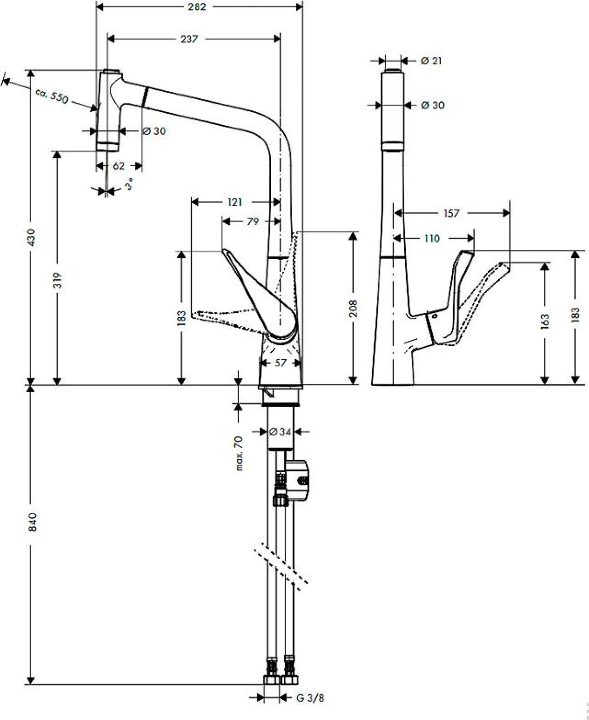 Фото - Смеситель Hansgrohe Metris 14820800 для кухонной мойки - Hansgrohe