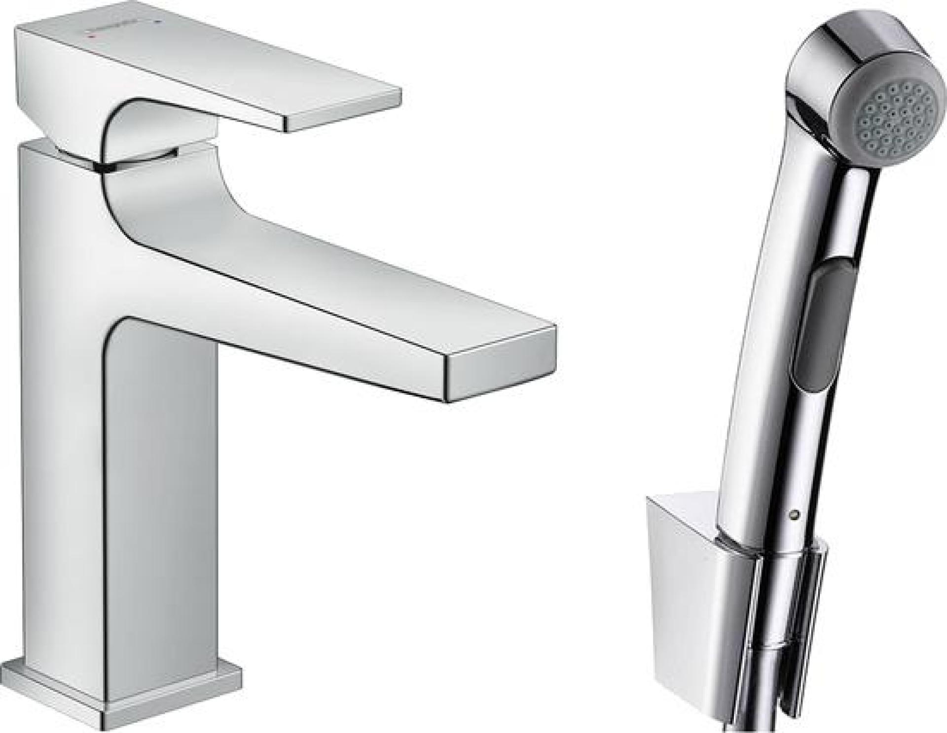 Смеситель Hansgrohe Metropol 32522000 для раковины с гигиеническим душем с донным клапаном Push-Open