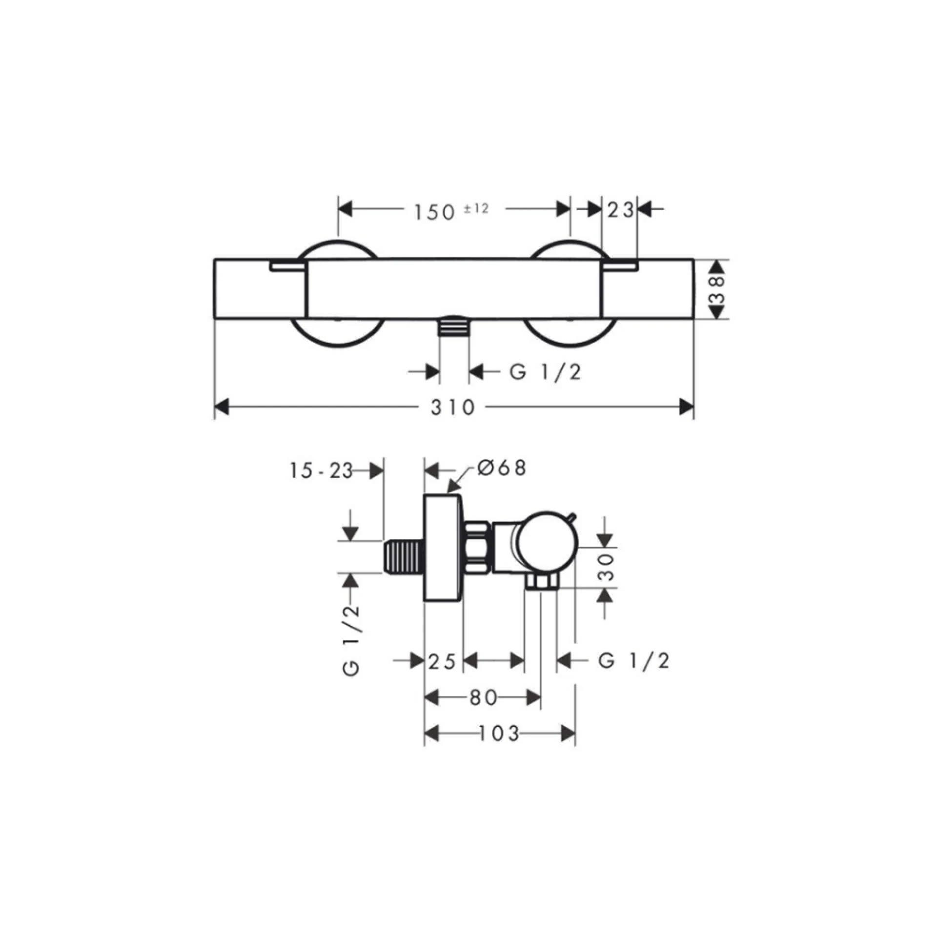 Фото - Термостат для душа Hansgrohe Ecostat 13324670 черный матовый - Hansgrohe