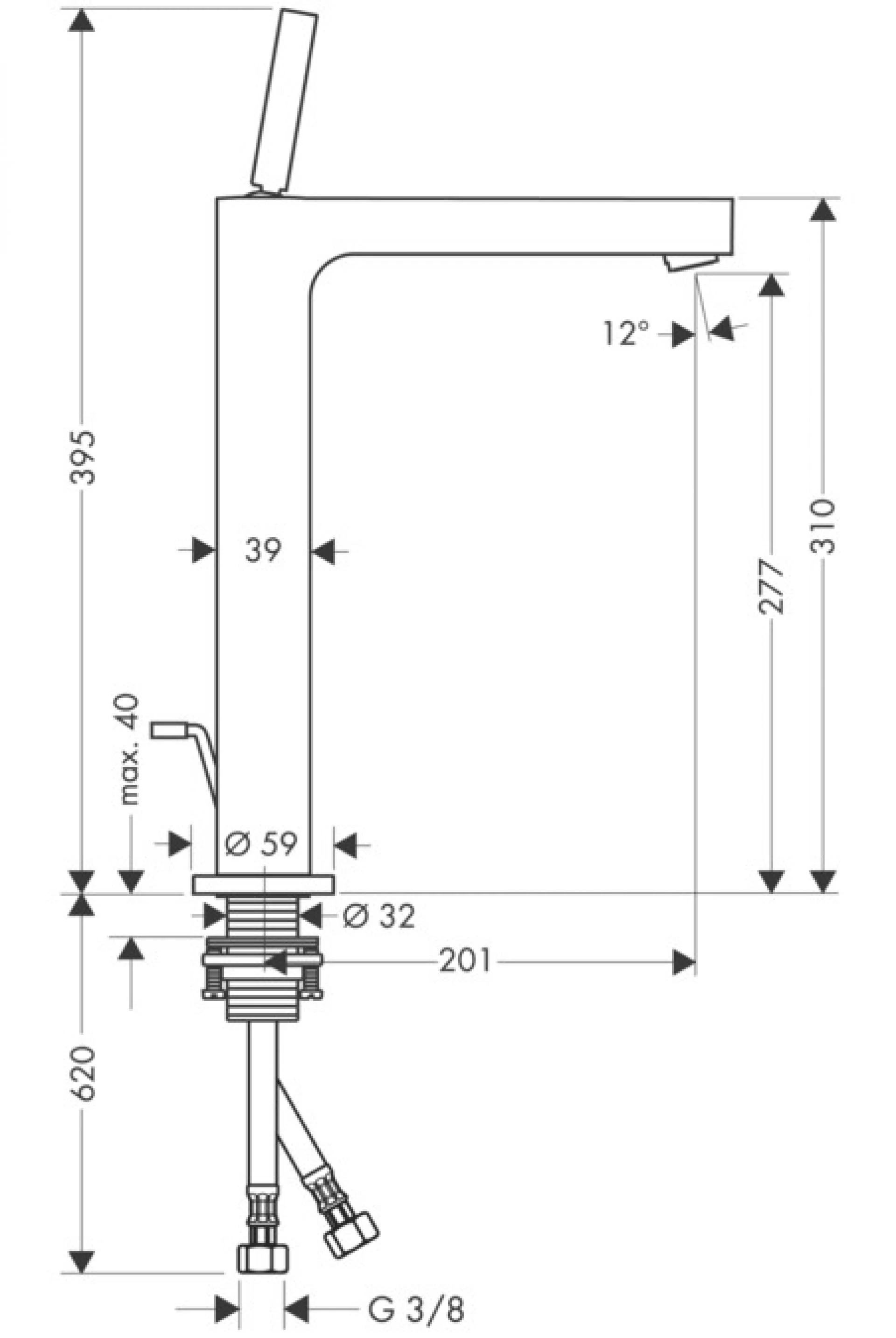 Фото - Смеситель для раковины Axor Citterio 39020340, черный хром - Hansgrohe