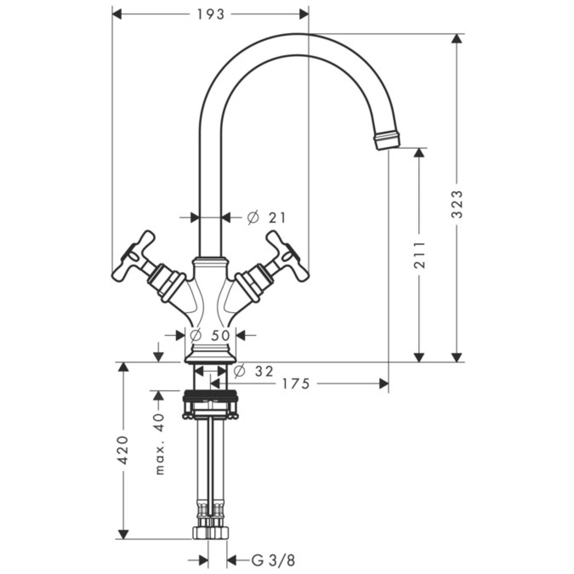 Фото - Смеситель для раковины Axor Montreux 16502800, сталь - Hansgrohe