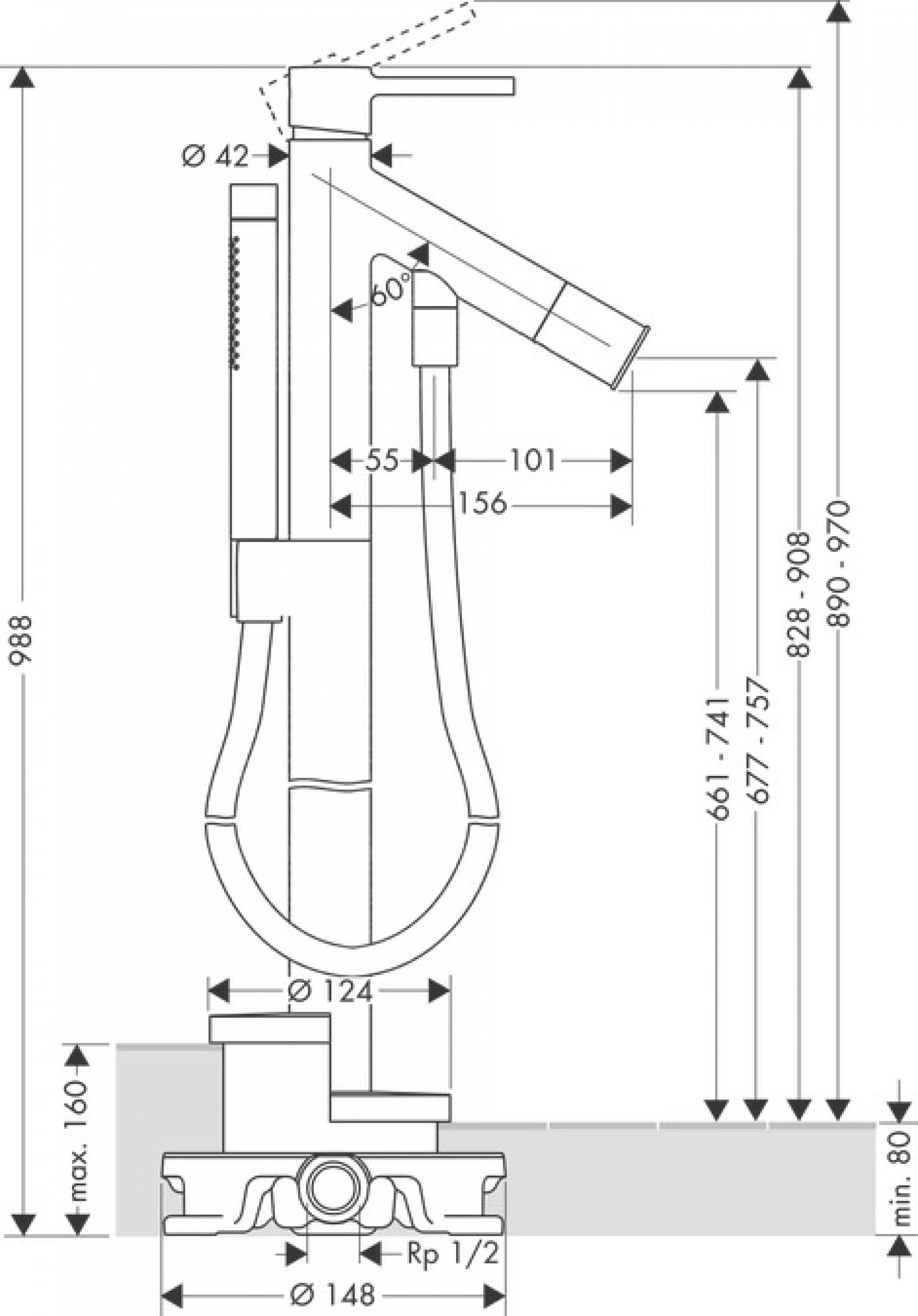 Фото - Напольный смеситель для ванны Axor Starck 10456310, красное золото - Hansgrohe