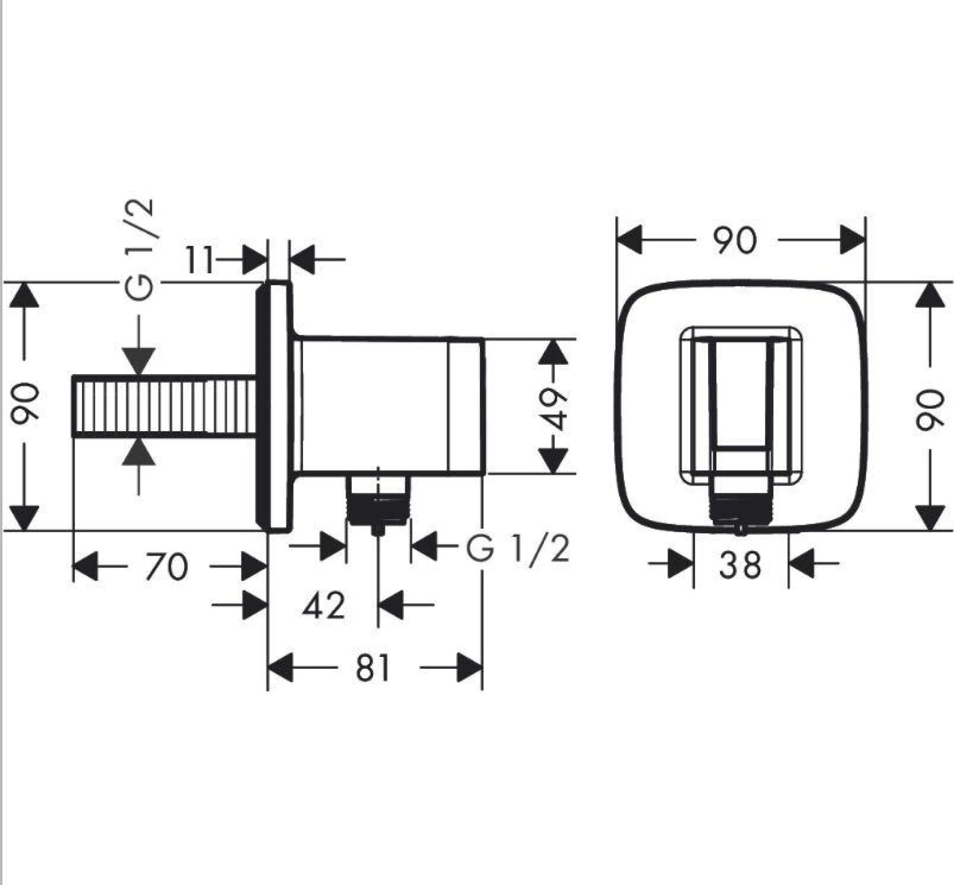 Фото - Шланговое подключение Hansgrohe Fixfit Q 26887990, золото - Hansgrohe