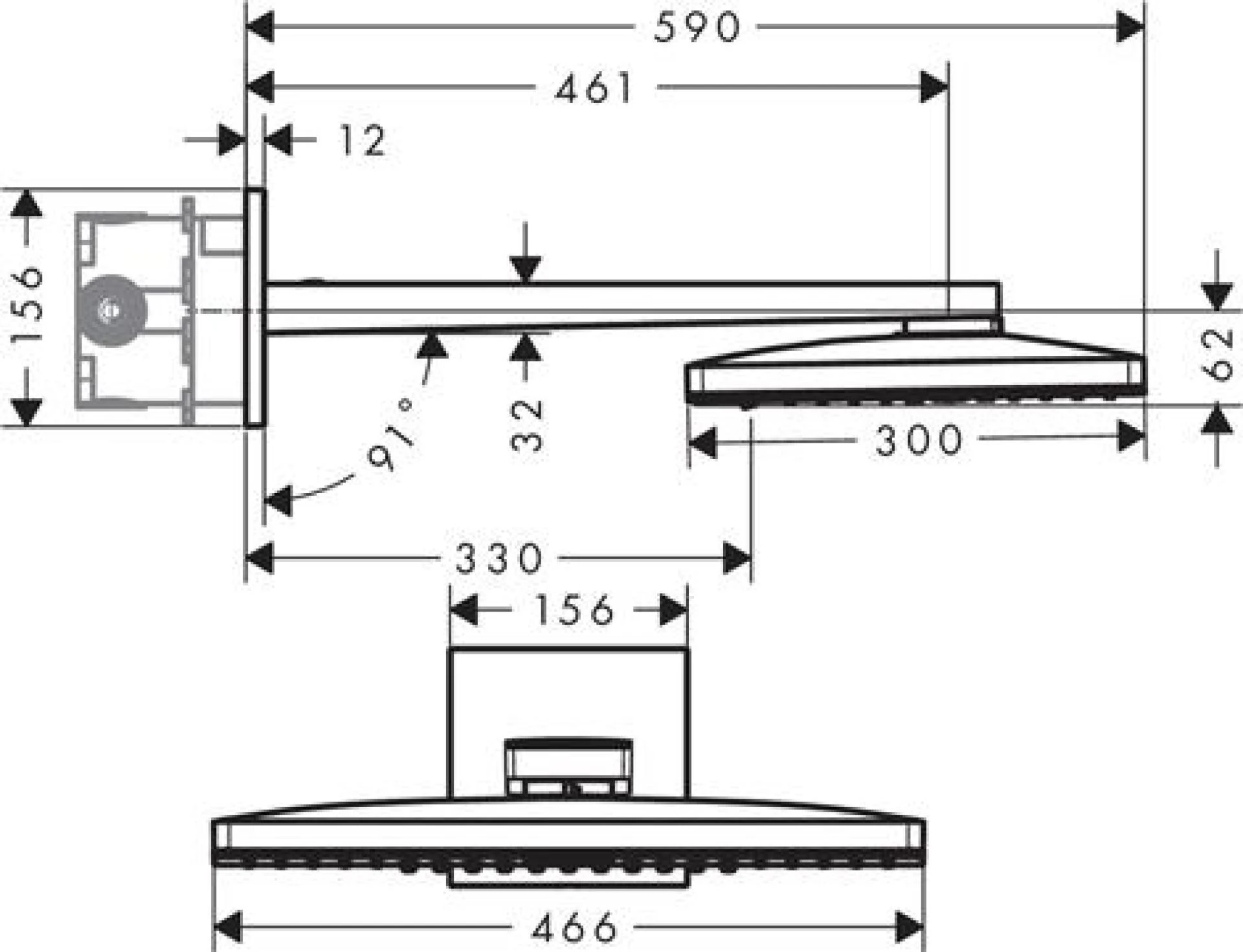 Фото - Верхний душ Hansgrohe Rainmaker Select 460 2jet 24005400 - Hansgrohe