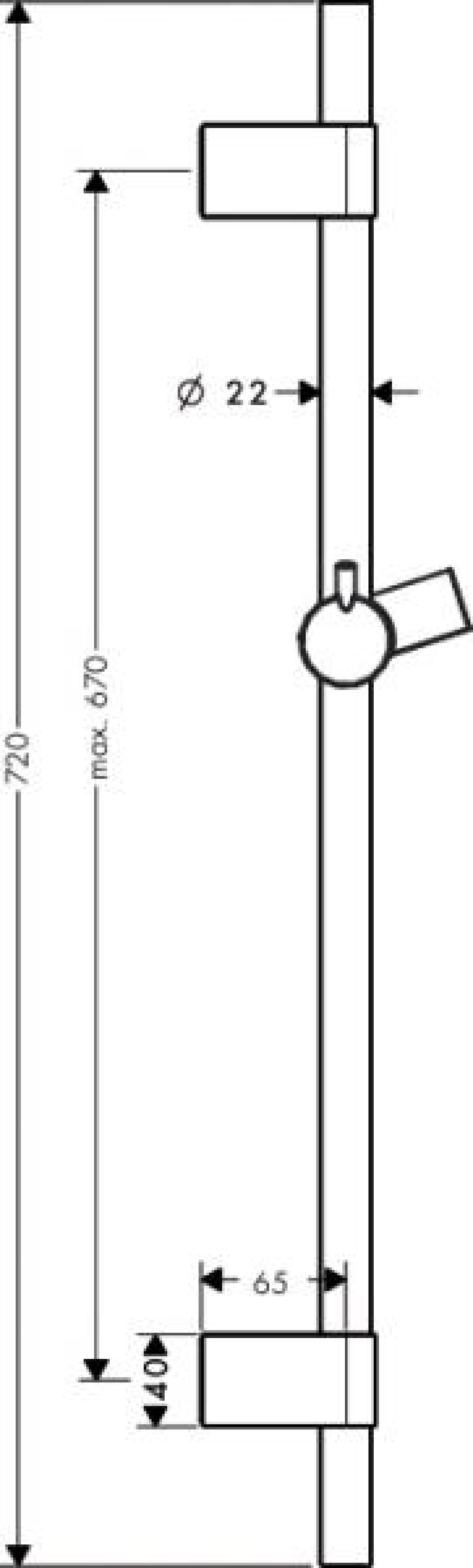 Фото - Штанга для душа 72 см Hansgrohe Raindance 28662000 - Hansgrohe