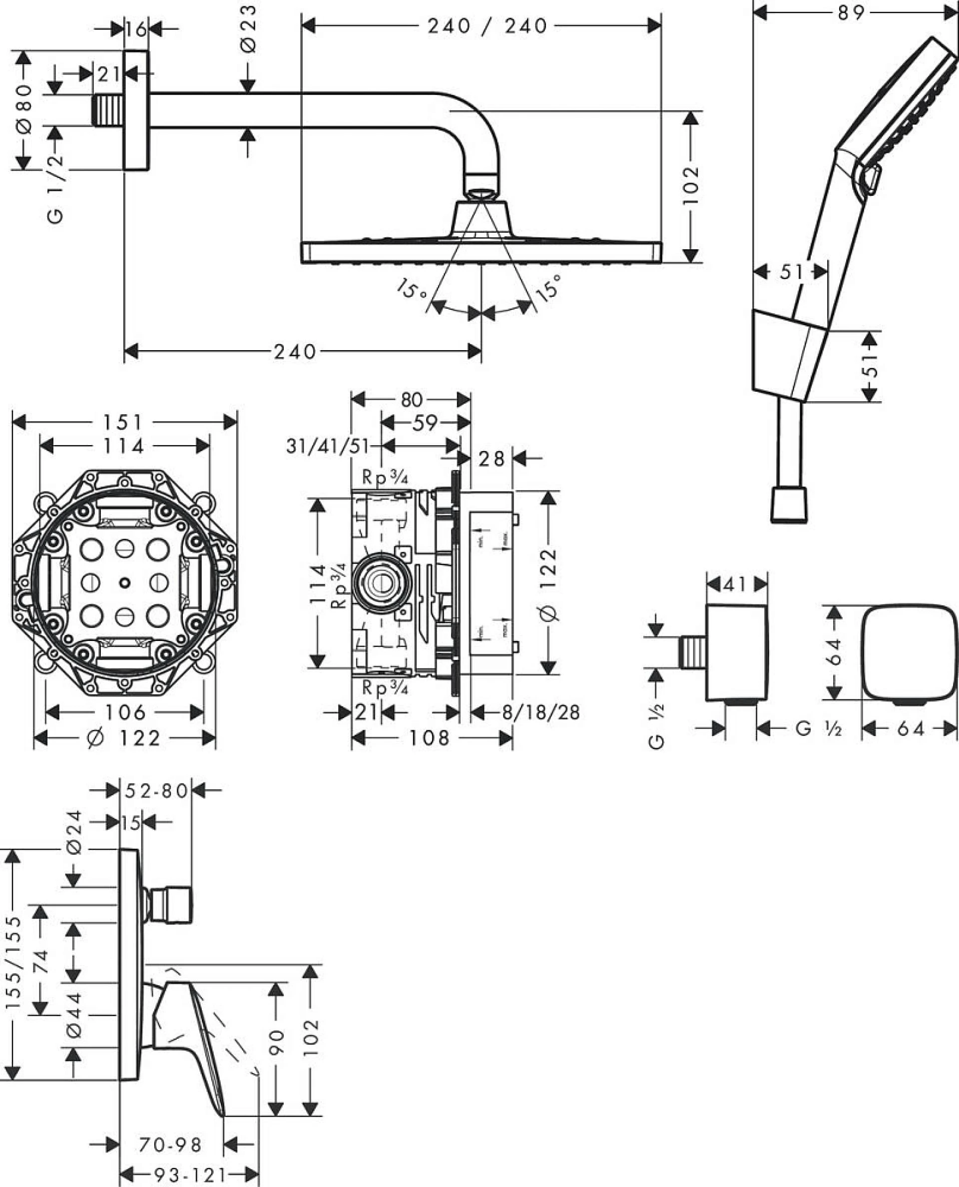 Фото - Душевой комплект Hansgrohe Crometta E 27957000, хром - Hansgrohe