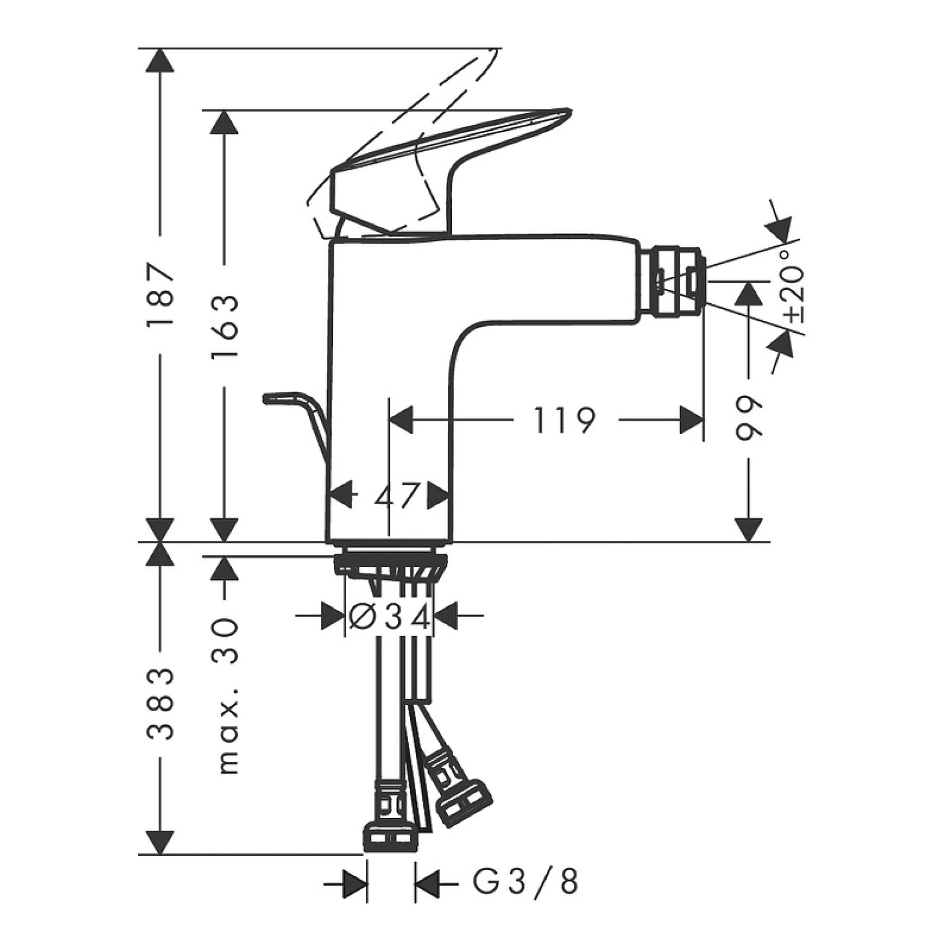 Фото - Смеситель для биде Hansgrohe Logis 71200670, черный матовый - Hansgrohe