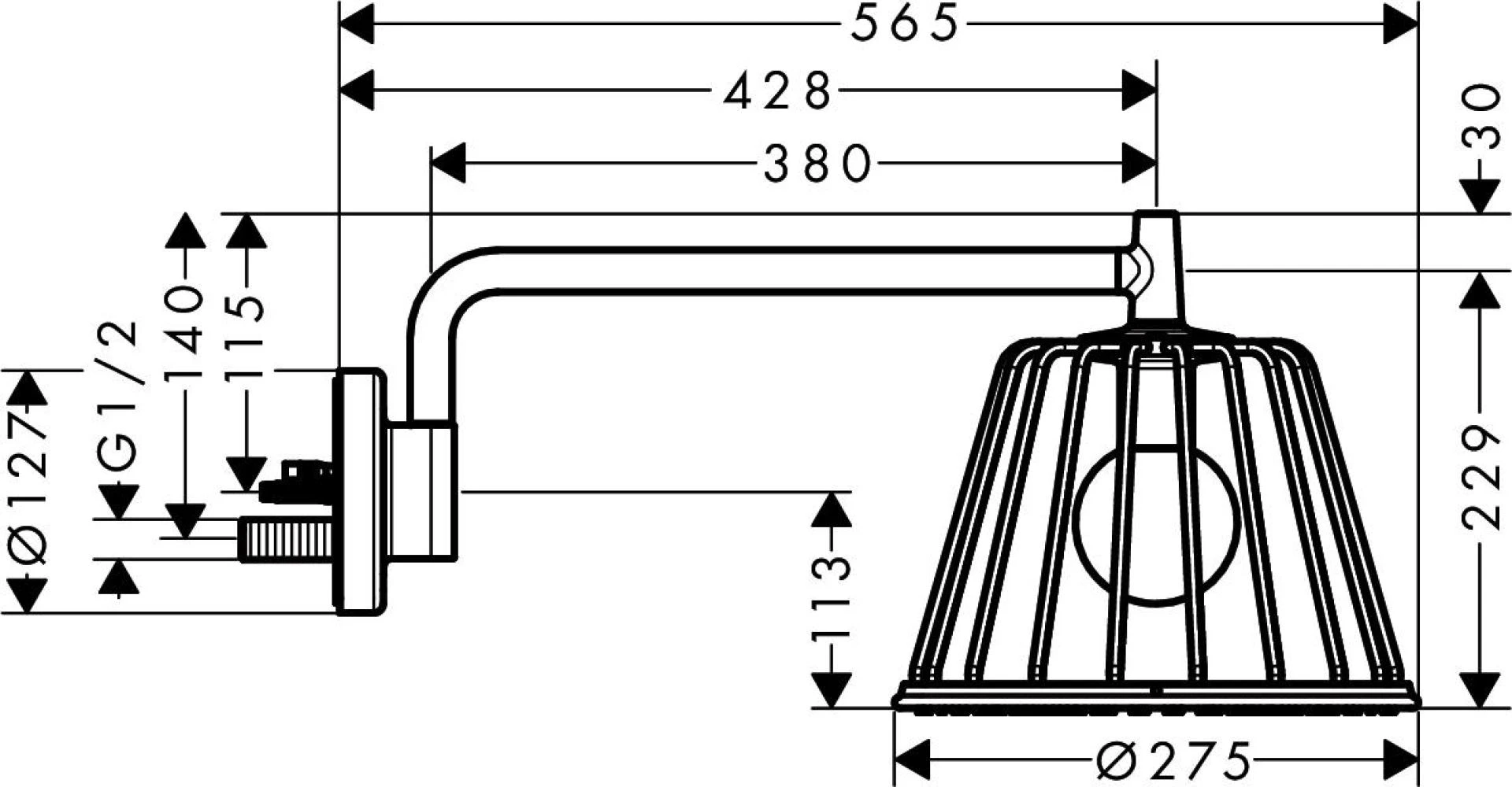 Фото - Верхний душ Axor LampShower 26031000, хром - Hansgrohe