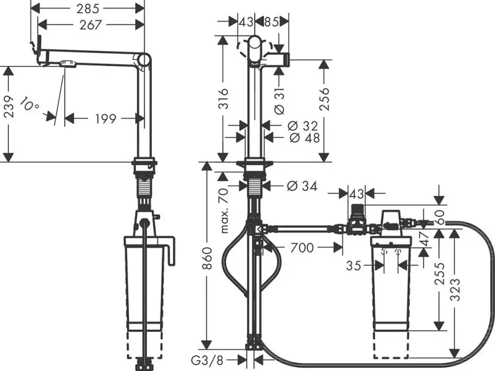 Фото - Смеситель для кухни Hansgrohe Aqittura M91 FilterSystem 240 76804800, сталь - Hansgrohe