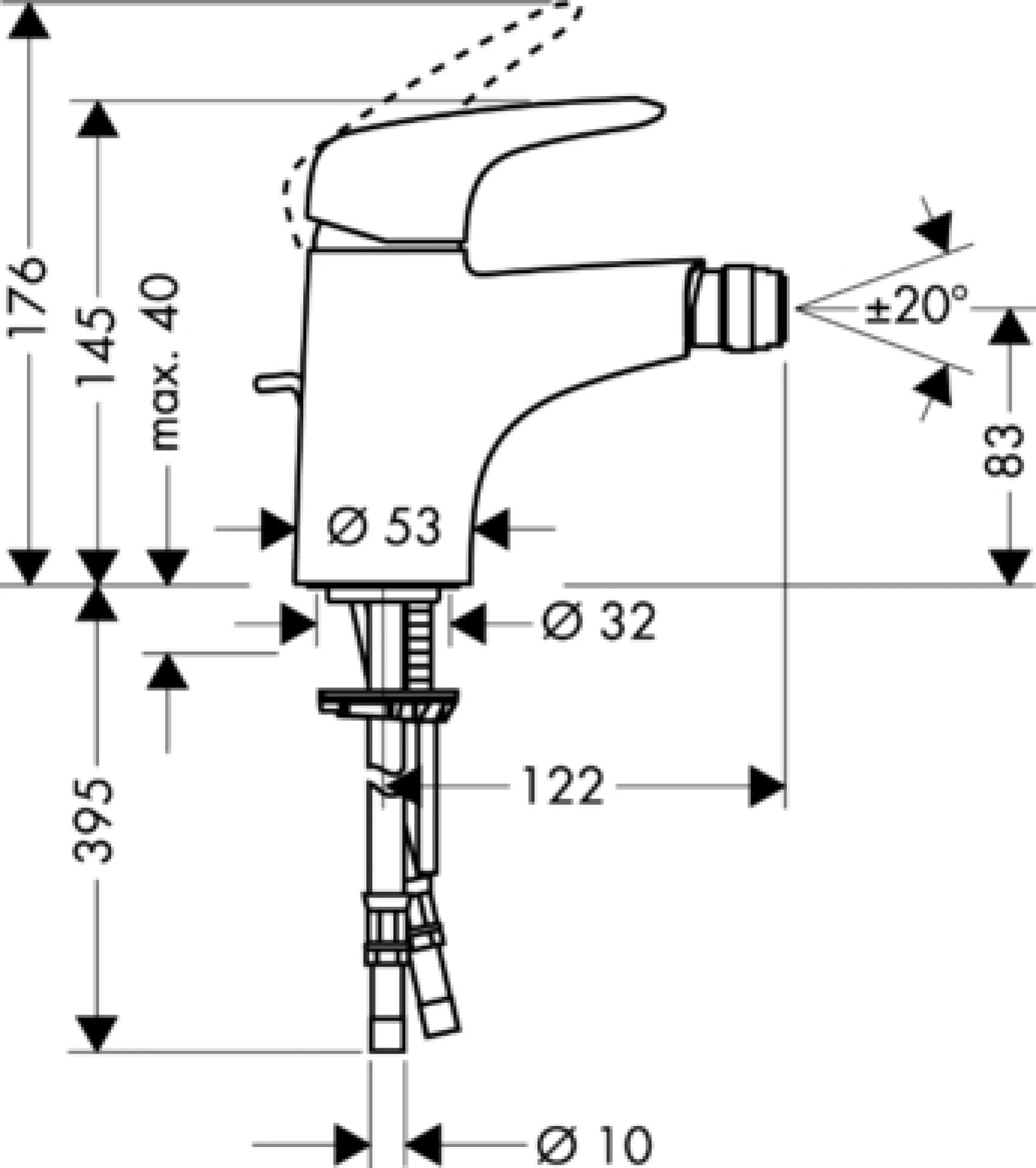 Фото - Смеситель для биде Hansgrohe Metris E 31270000 - Hansgrohe