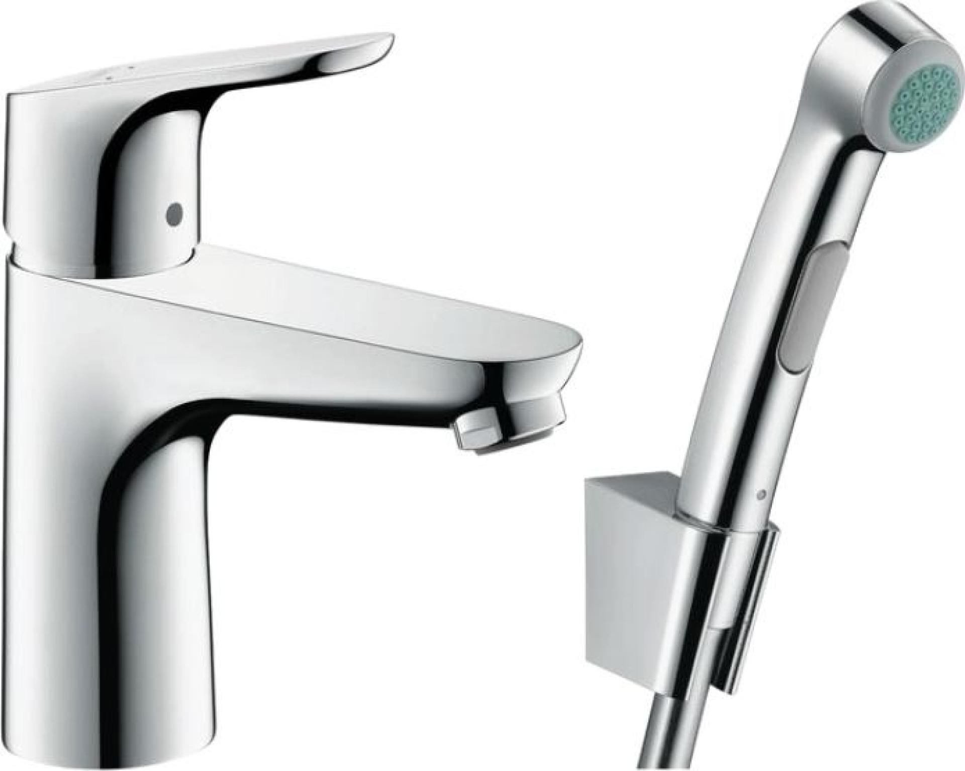 Смеситель Hansgrohe Focus 31927000 для раковины с гигиеническим душем с донным клапаном Push-Open