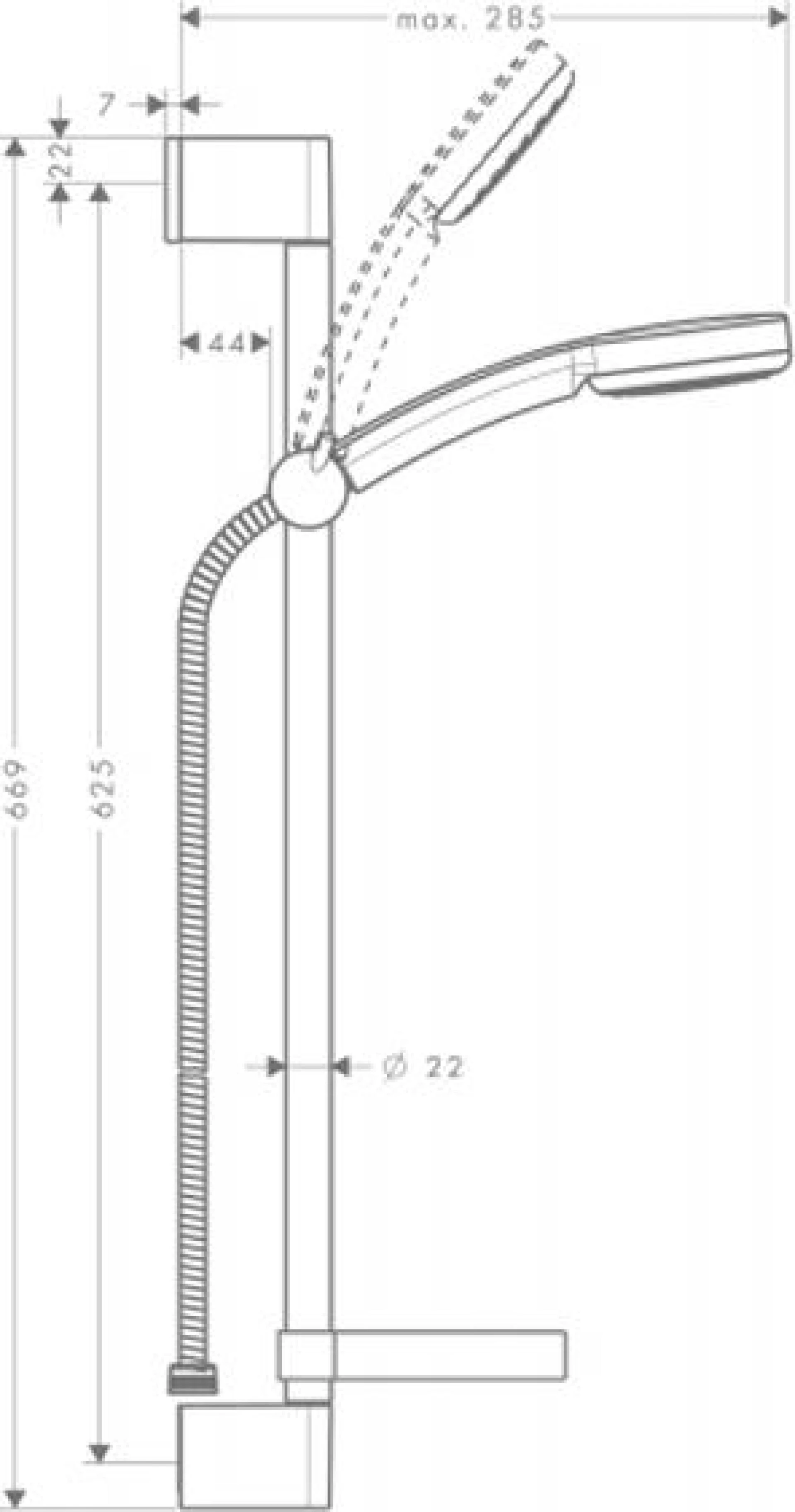 Фото - Душевой набор Hansgrohe Verso 100 Mono Unica 28725000, хром - Hansgrohe