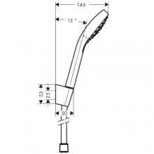 Фото - Душевой гарнитур Hansgrohe Croma Select E 1jet Port, 26412400, диск лейки 11 см, корпус хром, лицевая часть белая, 1 режим струи - Hansgrohe