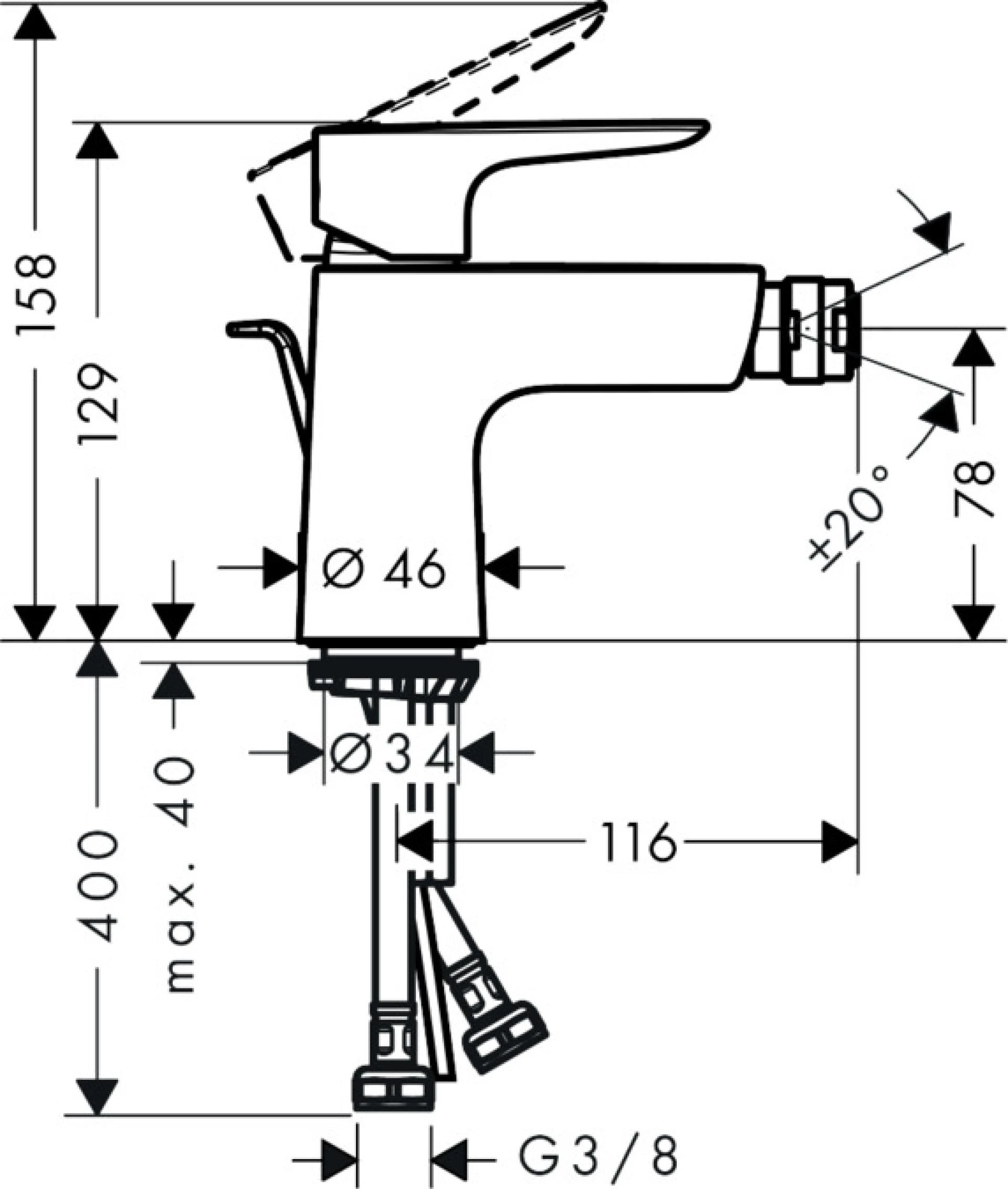 Фото - Смеситель для биде Hansgrohe Talis E 71720700, белый - Hansgrohe