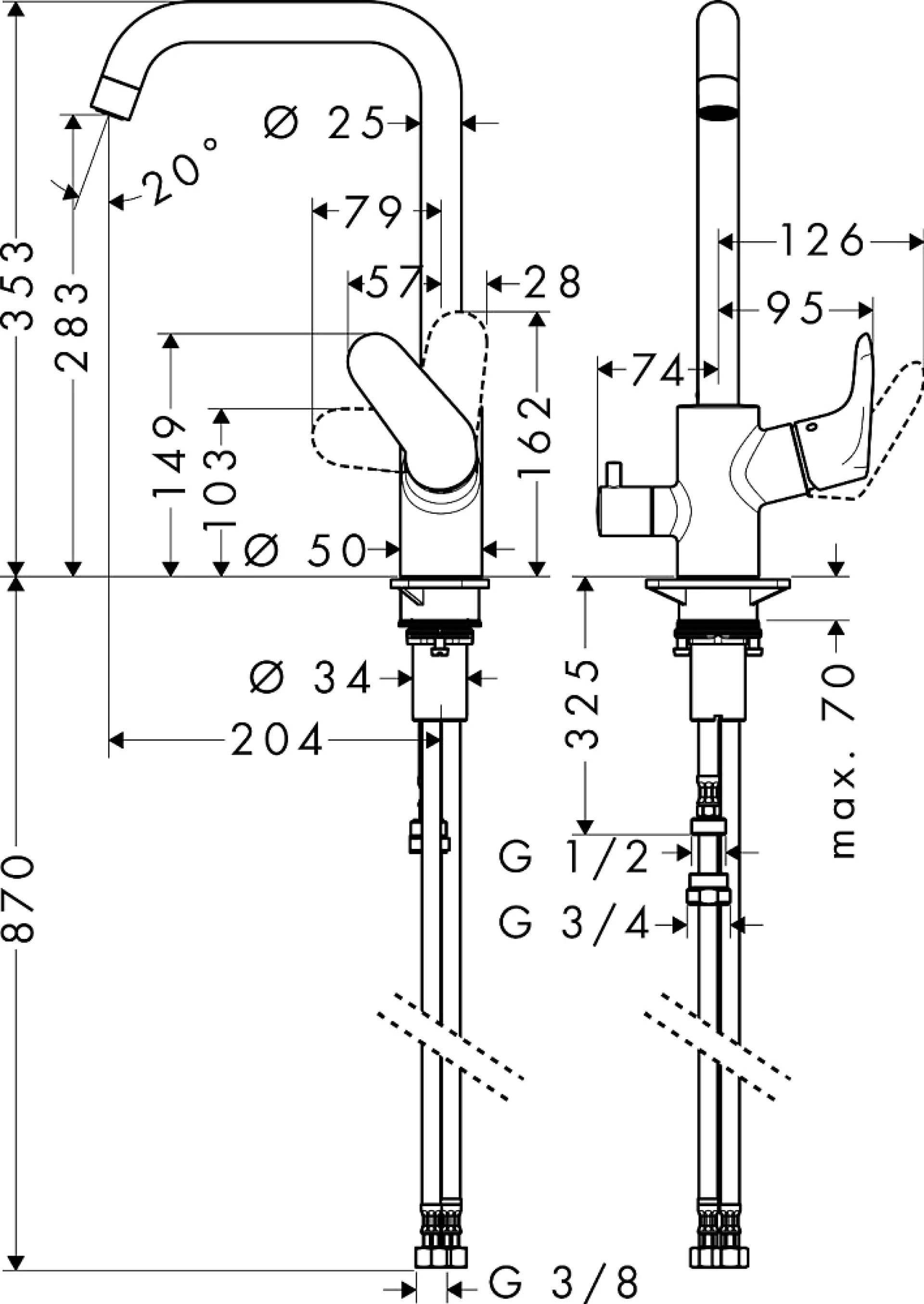 Фото - Смеситель Hansgrohe Focus E2 31823000 для кухонной мойки - Hansgrohe