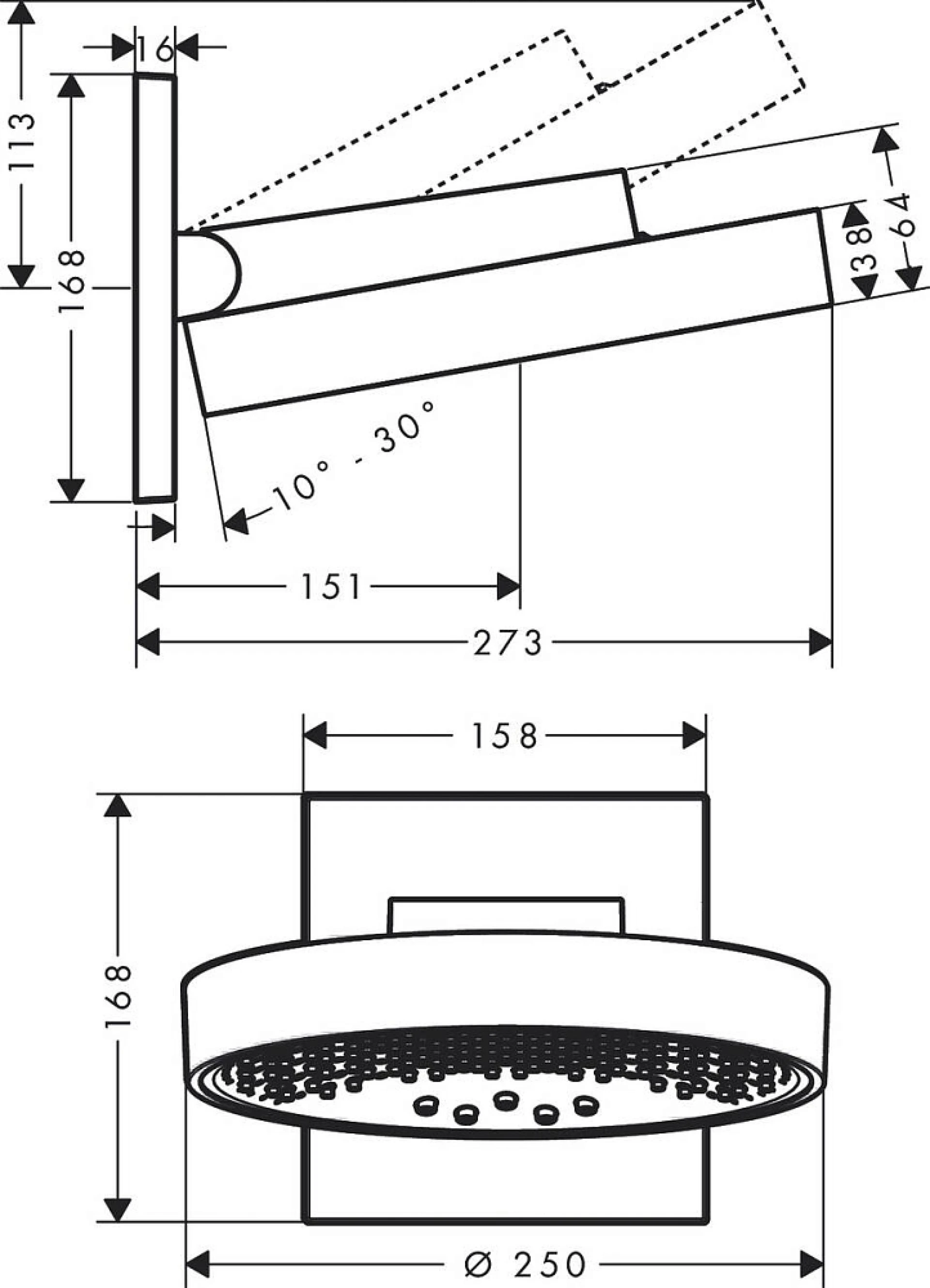 Фото - Верхний душ Hansgrohe Rainfinity 250 3jet 26233700 белый - Hansgrohe