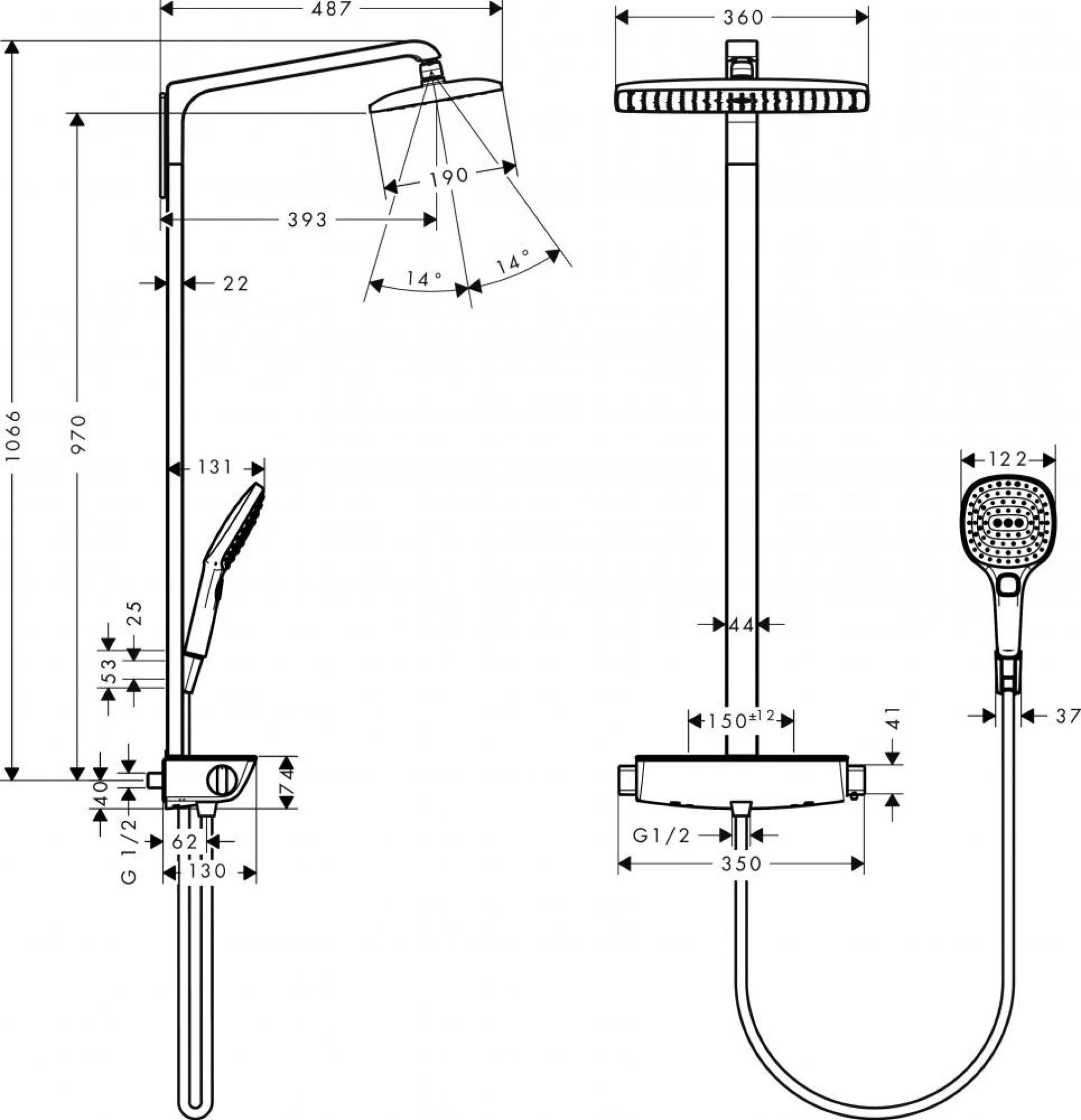 Фото - Душевая стойка Hansgrohe Raindance Select E 360 27112000 Showerpipe - Hansgrohe