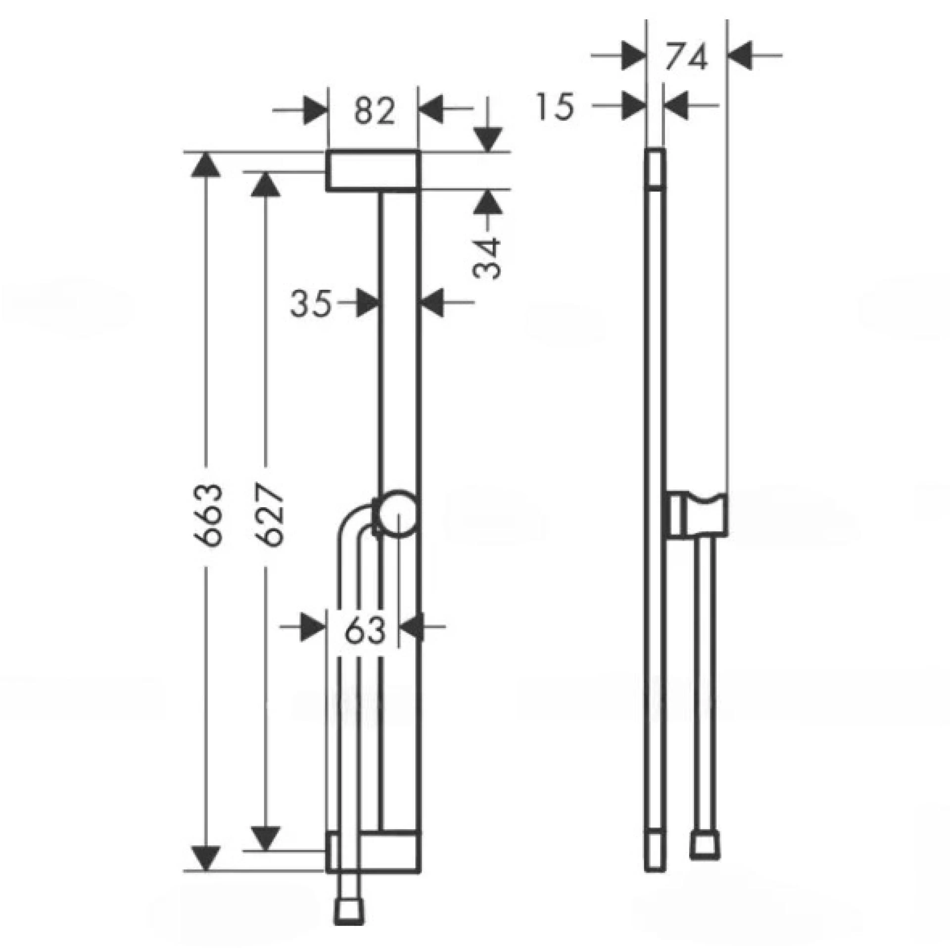 Фото - Душевая штанга Hansgrohe Unica 24402670 черный матовый - Hansgrohe