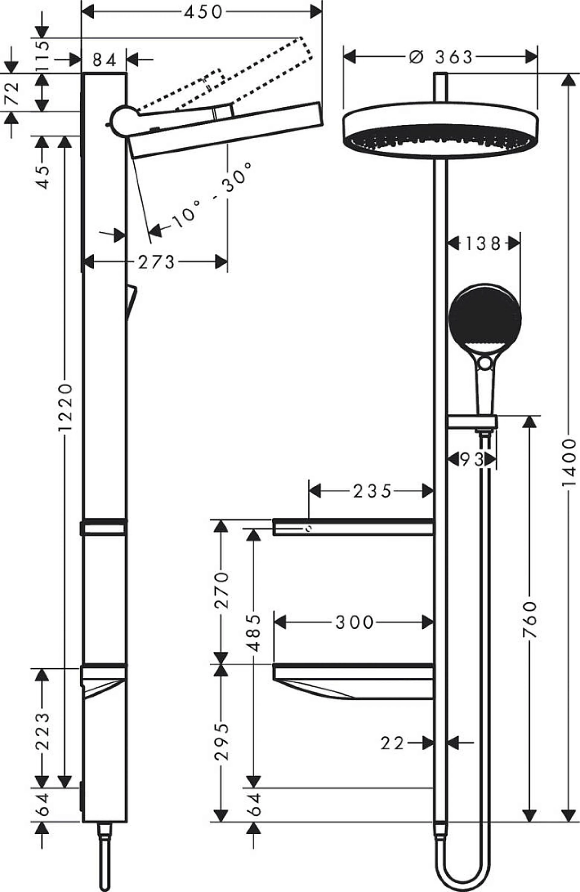 Фото - Душевая стойка Hansgrohe Rainfinity Showerpipe 360 26842700 белый - Hansgrohe