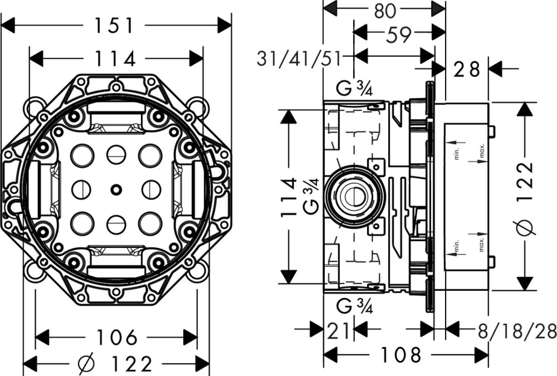 Фото - Монтажная коробка Hansgrohe Ibox Universal 01800180 - Hansgrohe