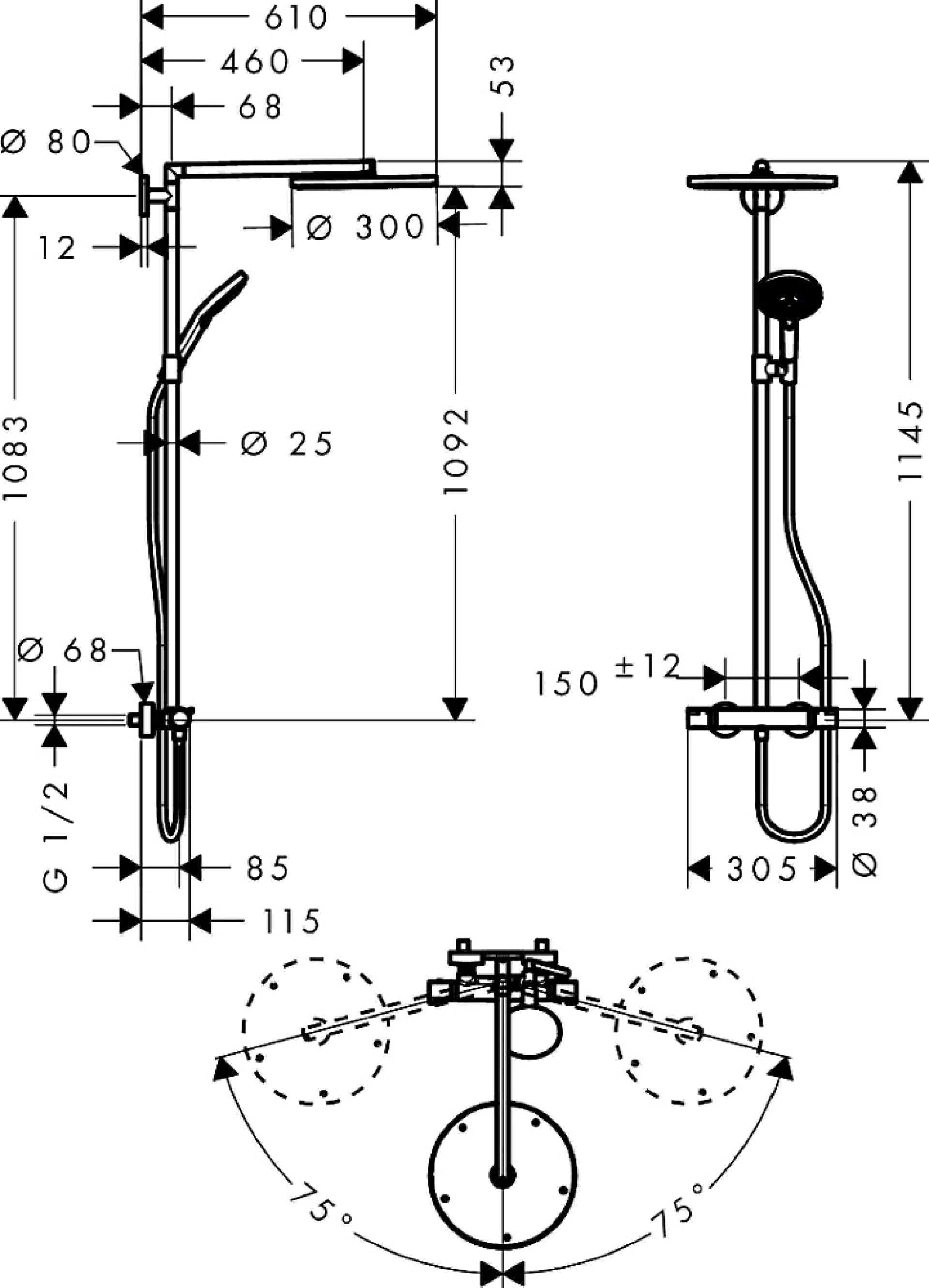 Фото - Душевая стойка Hansgrohe Raindance Select S 300 27114000 Showerpipe - Hansgrohe