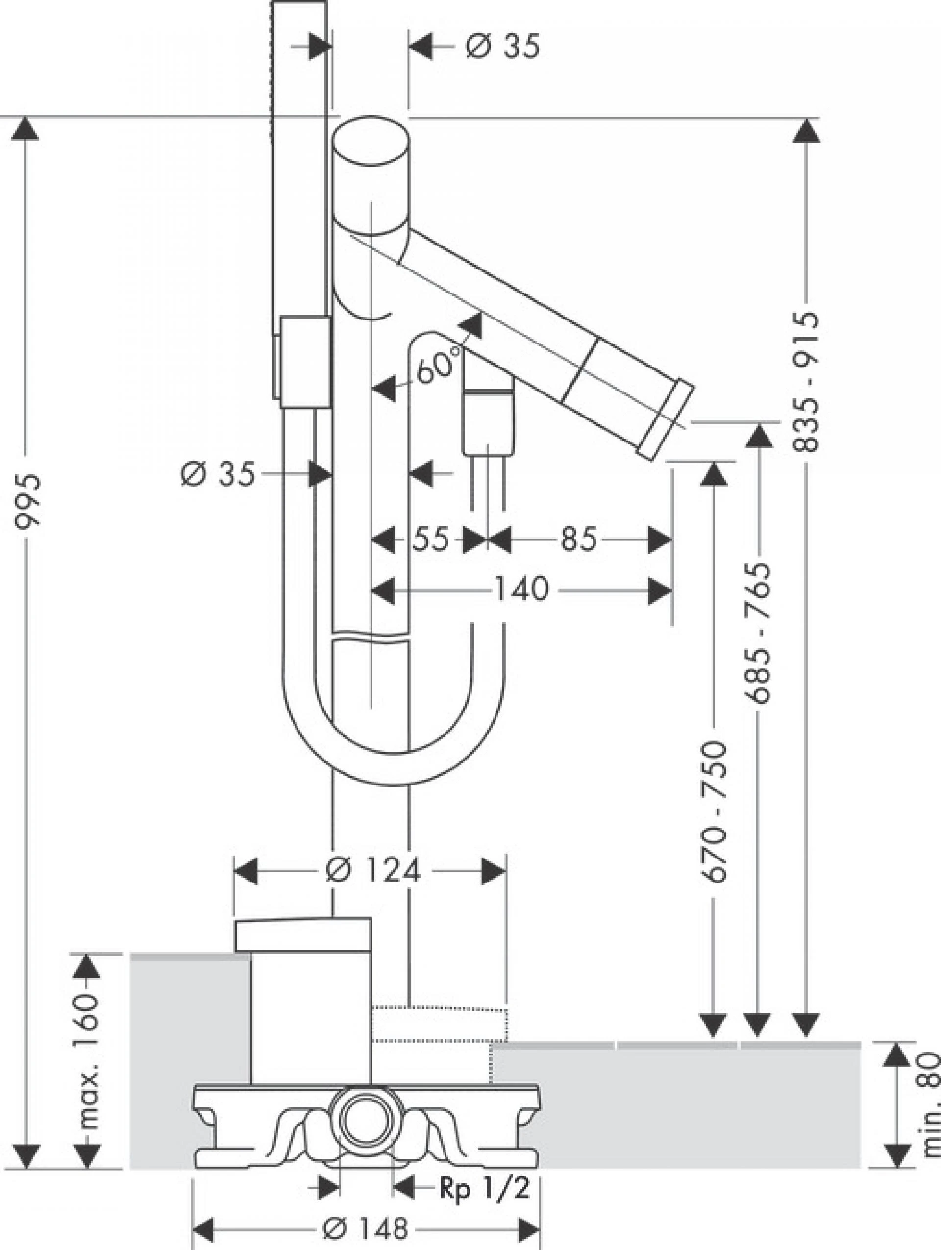 Фото - Напольный смеситель для ванны Axor Starck 10458140, бронза - Hansgrohe