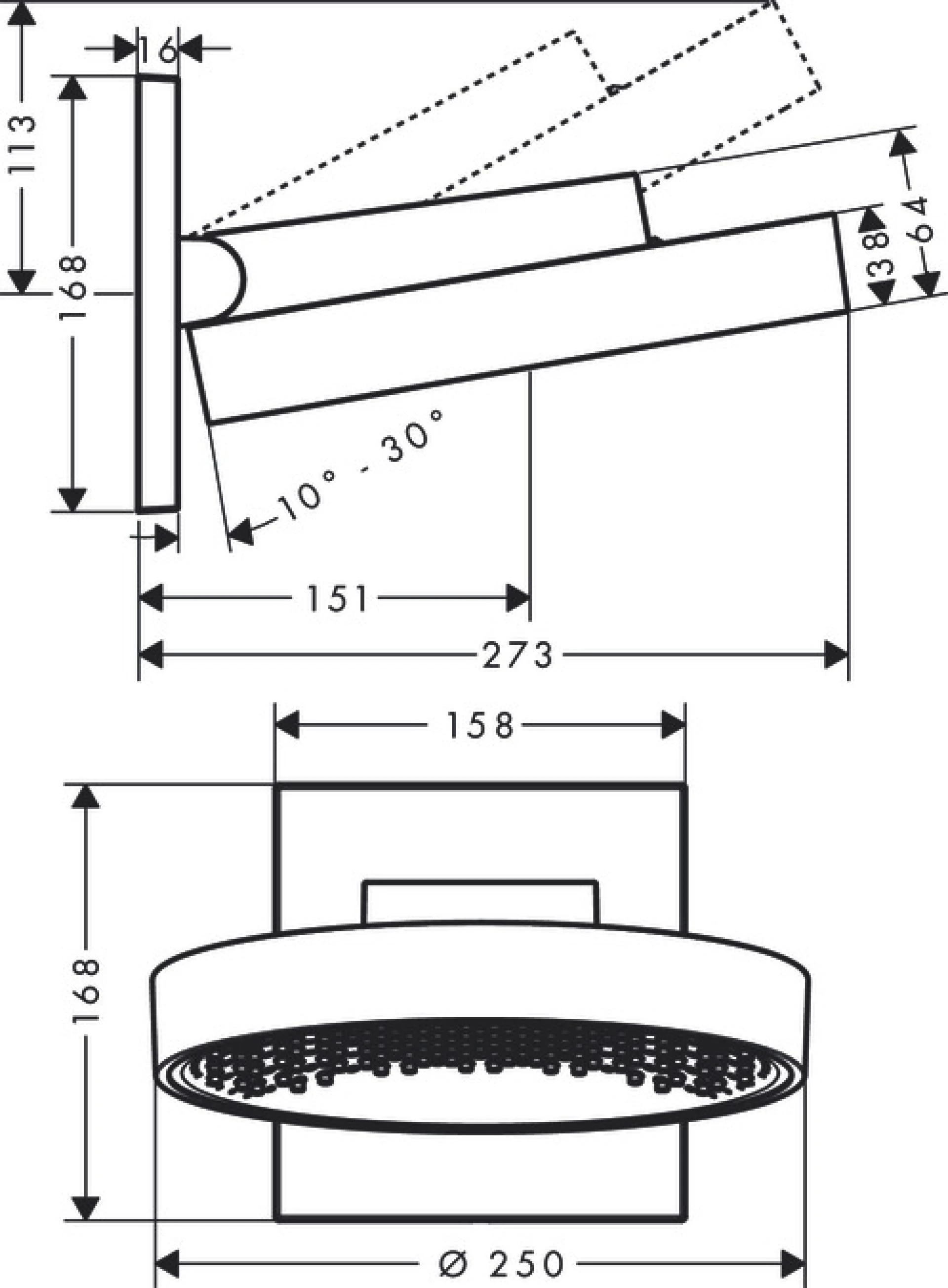 Фото - Верхний душ Hansgrohe Rainfinity 250 1jet 26226000, хром - Hansgrohe