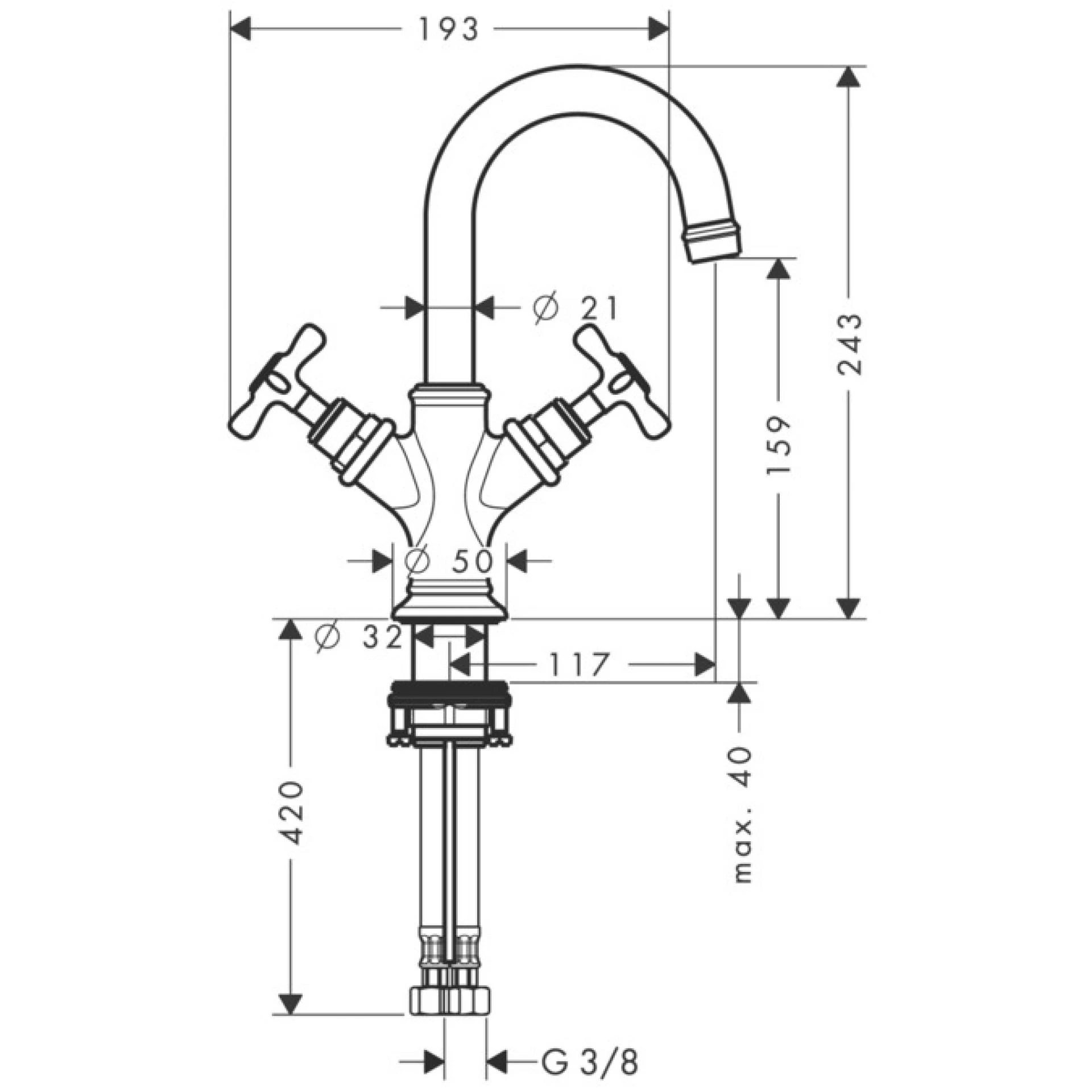 Фото - Смеситель для раковины Axor Montreux 16505330, черный хром - Hansgrohe