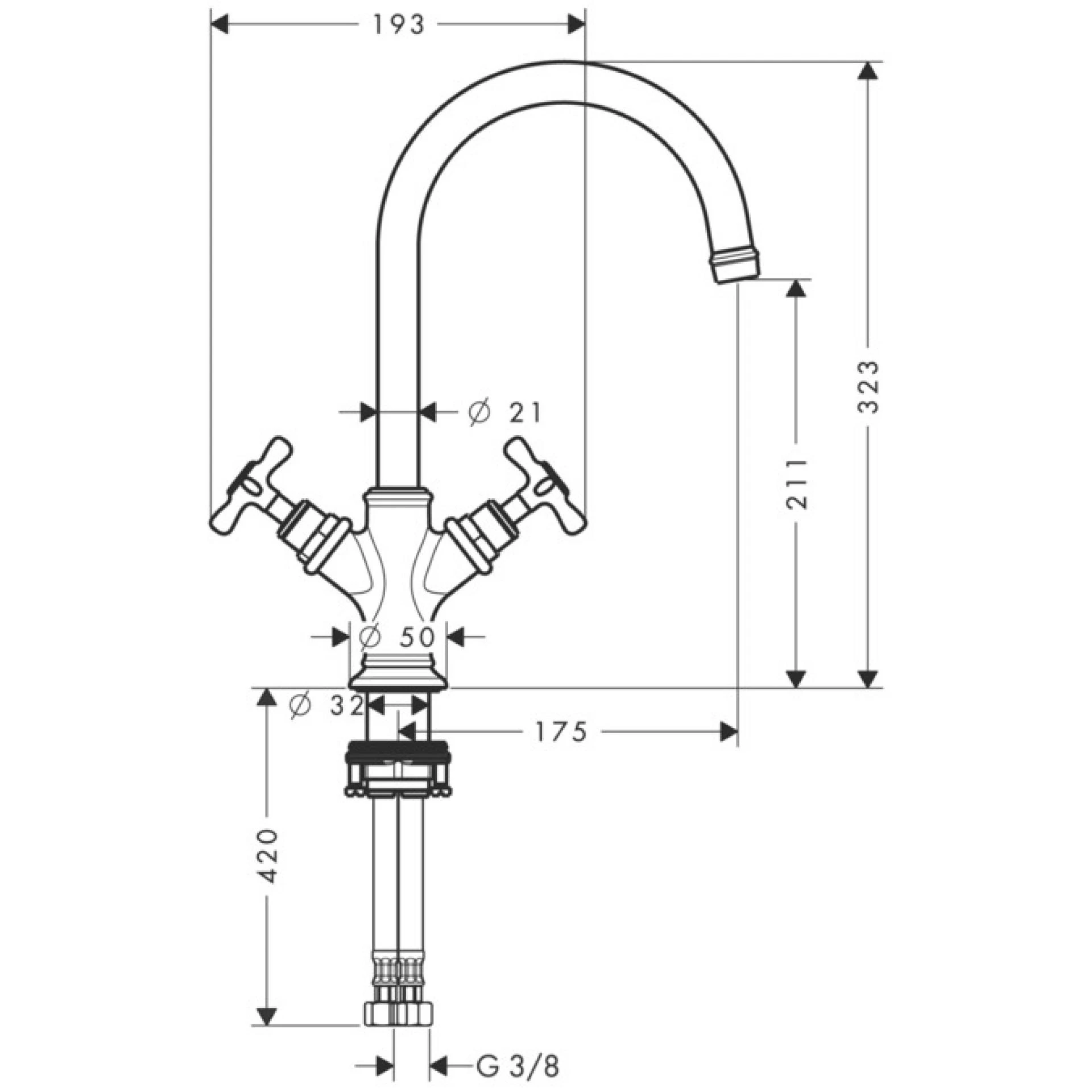 Фото - Смеситель для раковины Axor Montreux 16506950, латунь - Hansgrohe