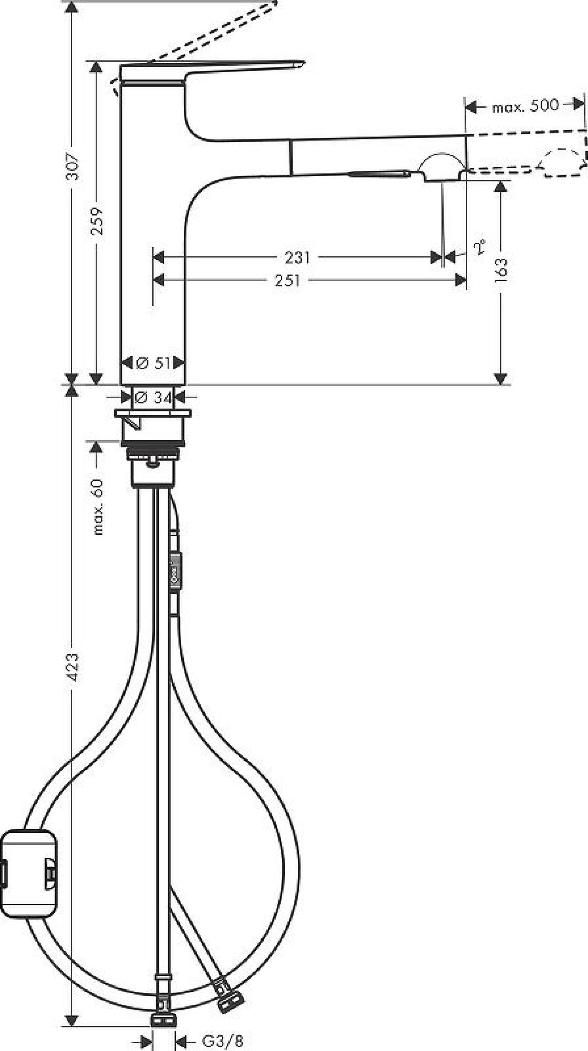 Фото - Смеситель для кухни Hansgrohe Zesis M33 160 2jet 74801670, черный матовый - Hansgrohe