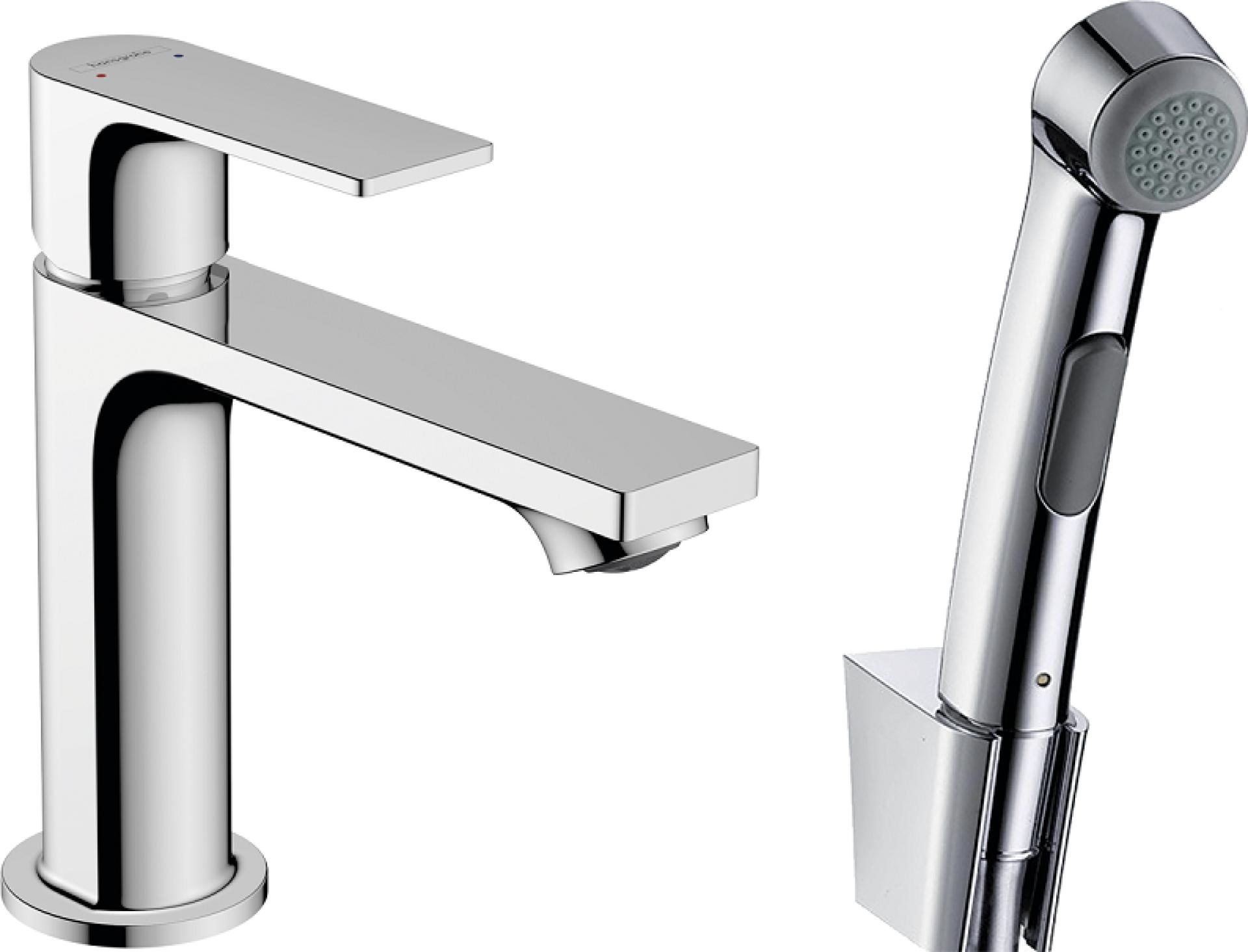 Смеситель для раковины с гигиеническим душем Hansgrohe Rebris E 72216000, хром