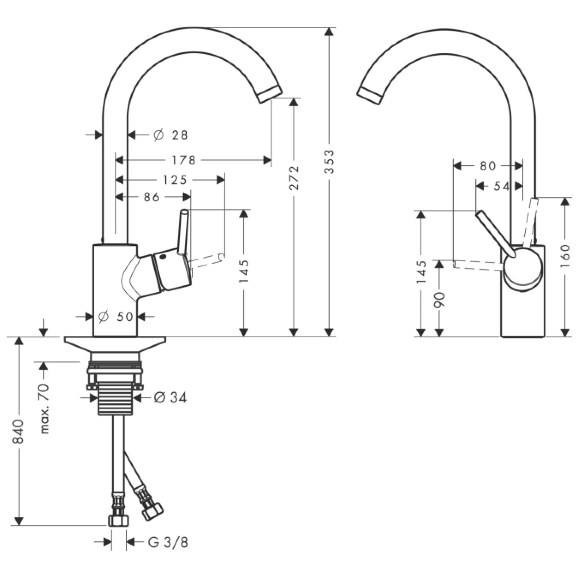 Фото - Смеситель для кухни Hansgrohe Talis S 14870800 - Hansgrohe