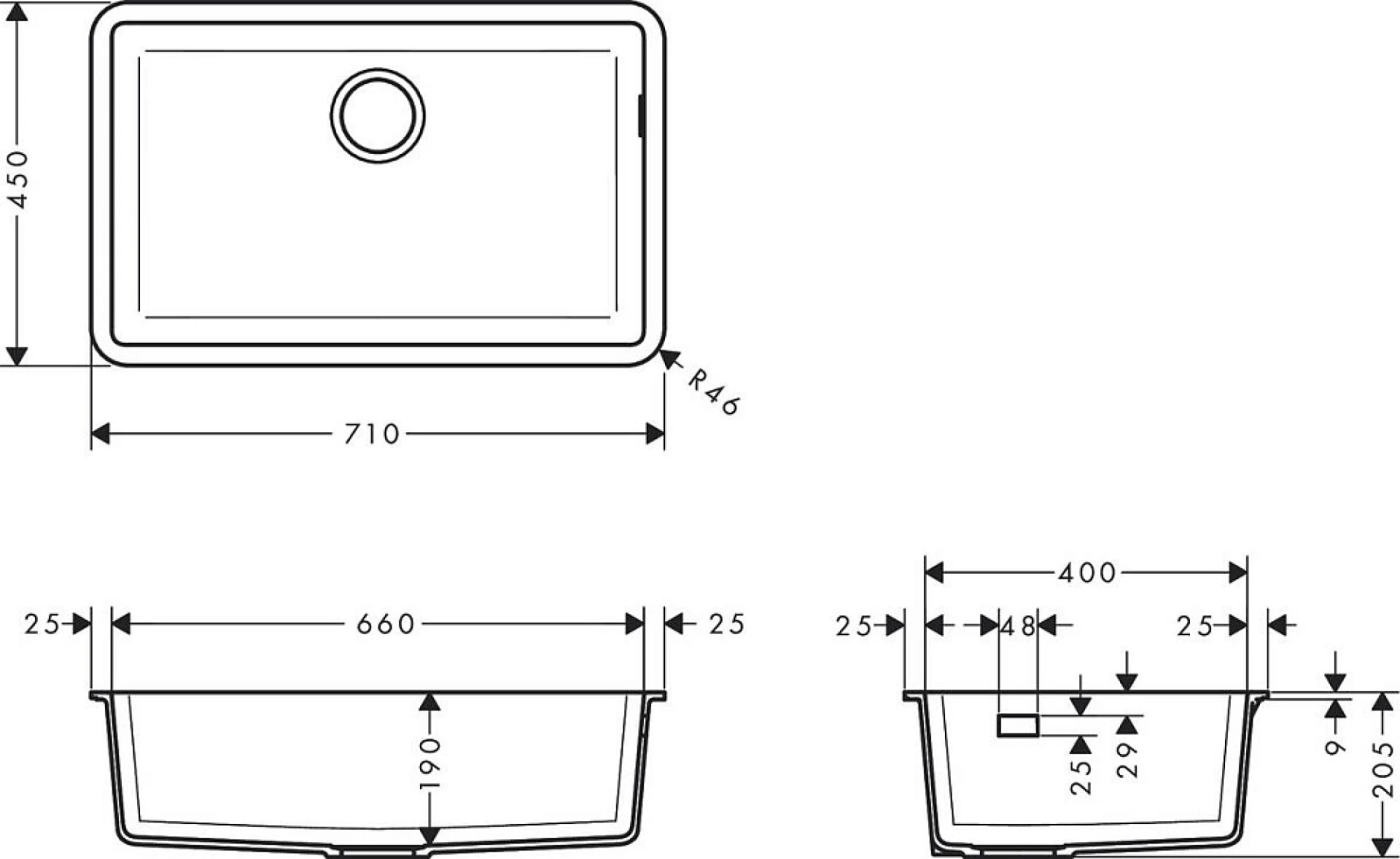 Фото - Кухонная мойка Hansgrohe S51 S510-U660 43432170 чёрное дерево - Hansgrohe