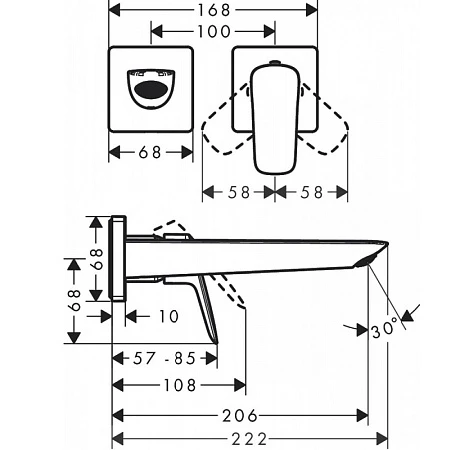 Фото - Комплект раковина San More Milonia SMS971902 + смеситель Hansgrohe Fine 71256000 - Hansgrohe