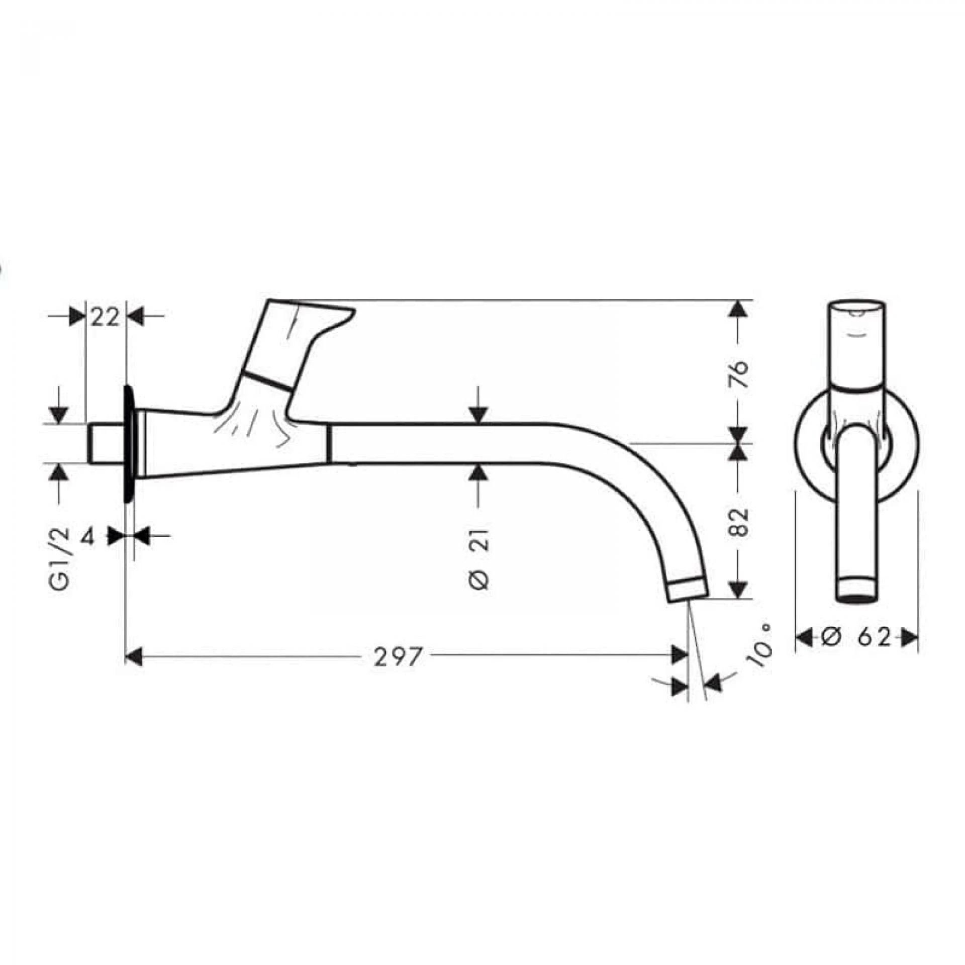 Фото - Кран холодной воды для раковины Hansgrohe Focus 31131000, хром - Hansgrohe