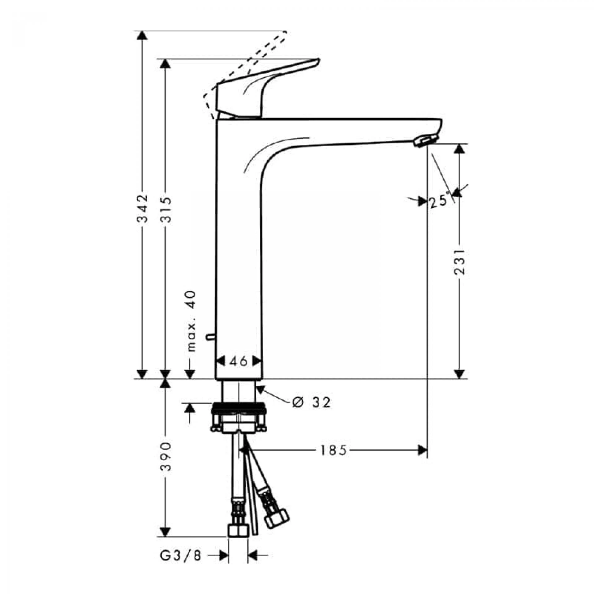 Фото - Смеситель для раковины Hansgrohe Talis E2 31512000, хром - Hansgrohe