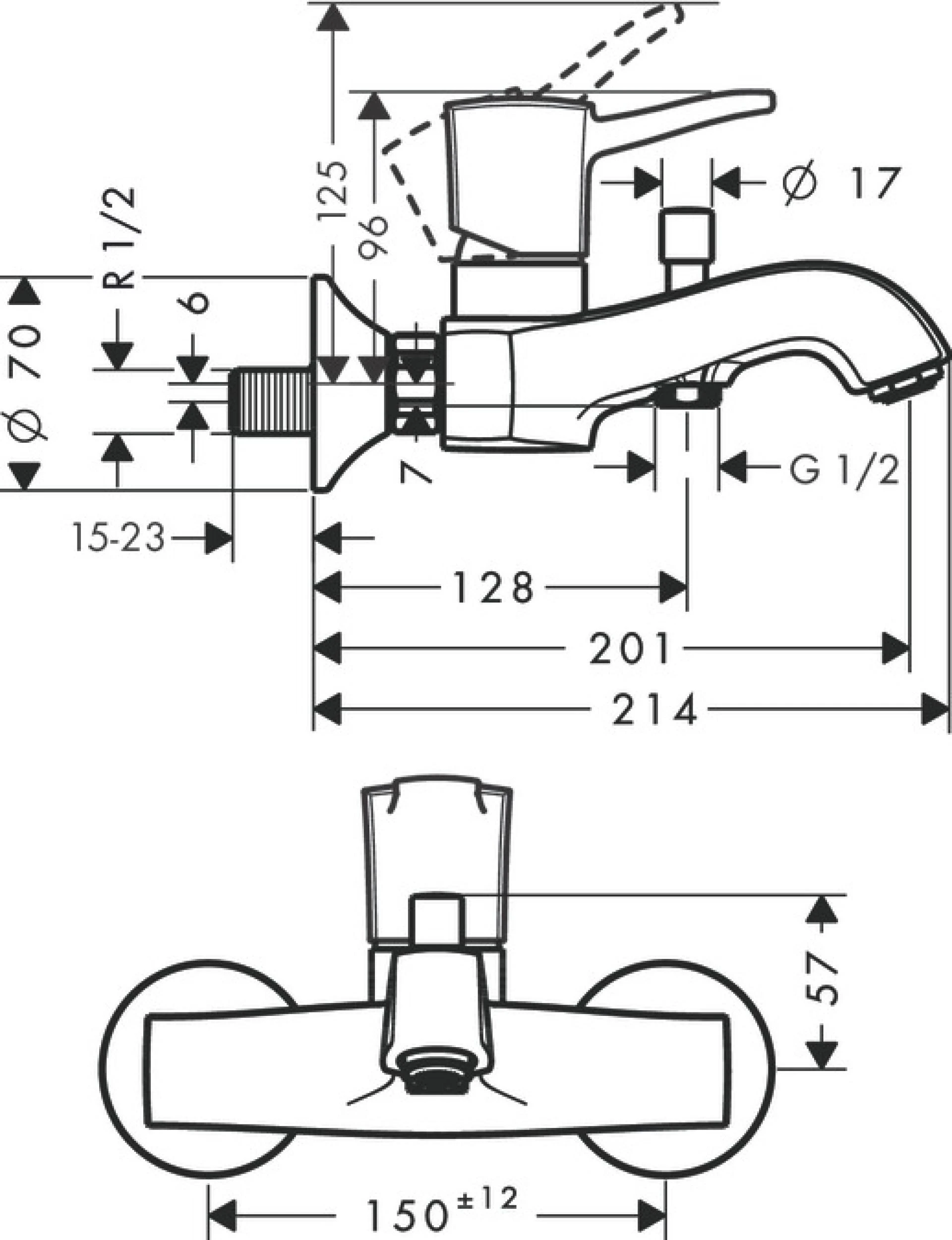 Фото - Смеситель для ванны Hansgrohe Metropol Classic 31340090, хром золото - Hansgrohe