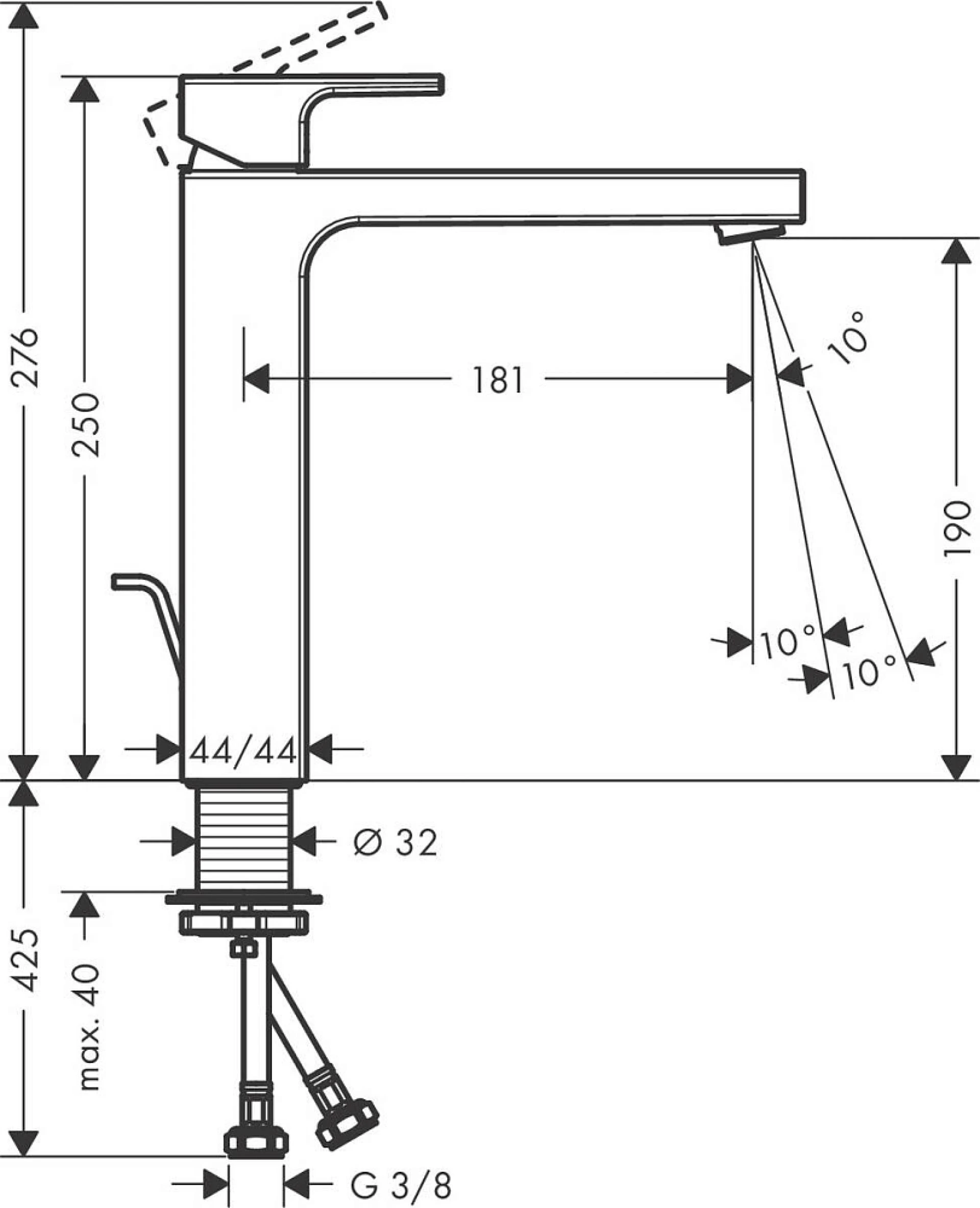 Фото - Смеситель для раковины Hansgrohe Vernis Shape 71562000, хром - Hansgrohe