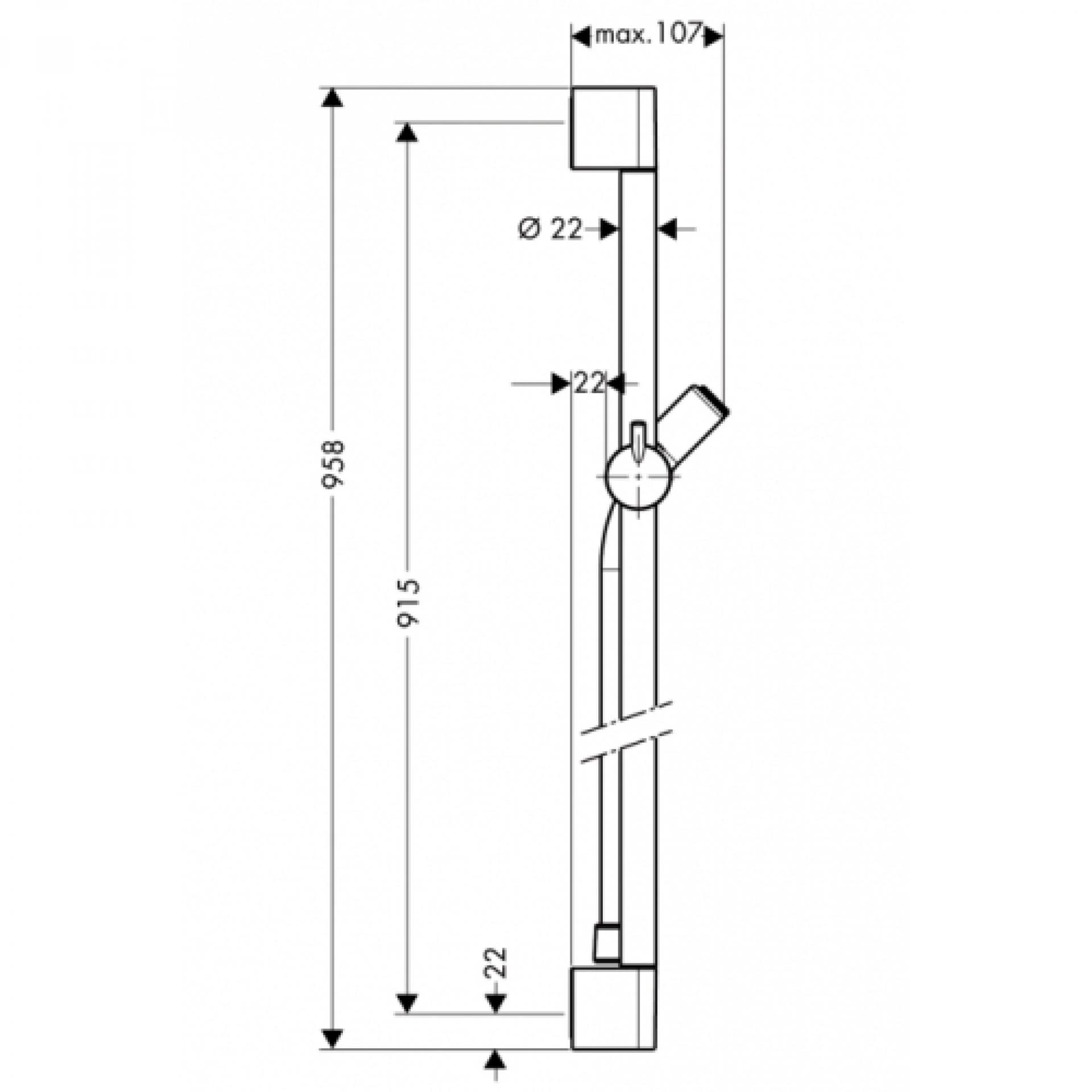 Фото - Штанга для душа 90 см Hansgrohe Croma 100 27610000 - Hansgrohe