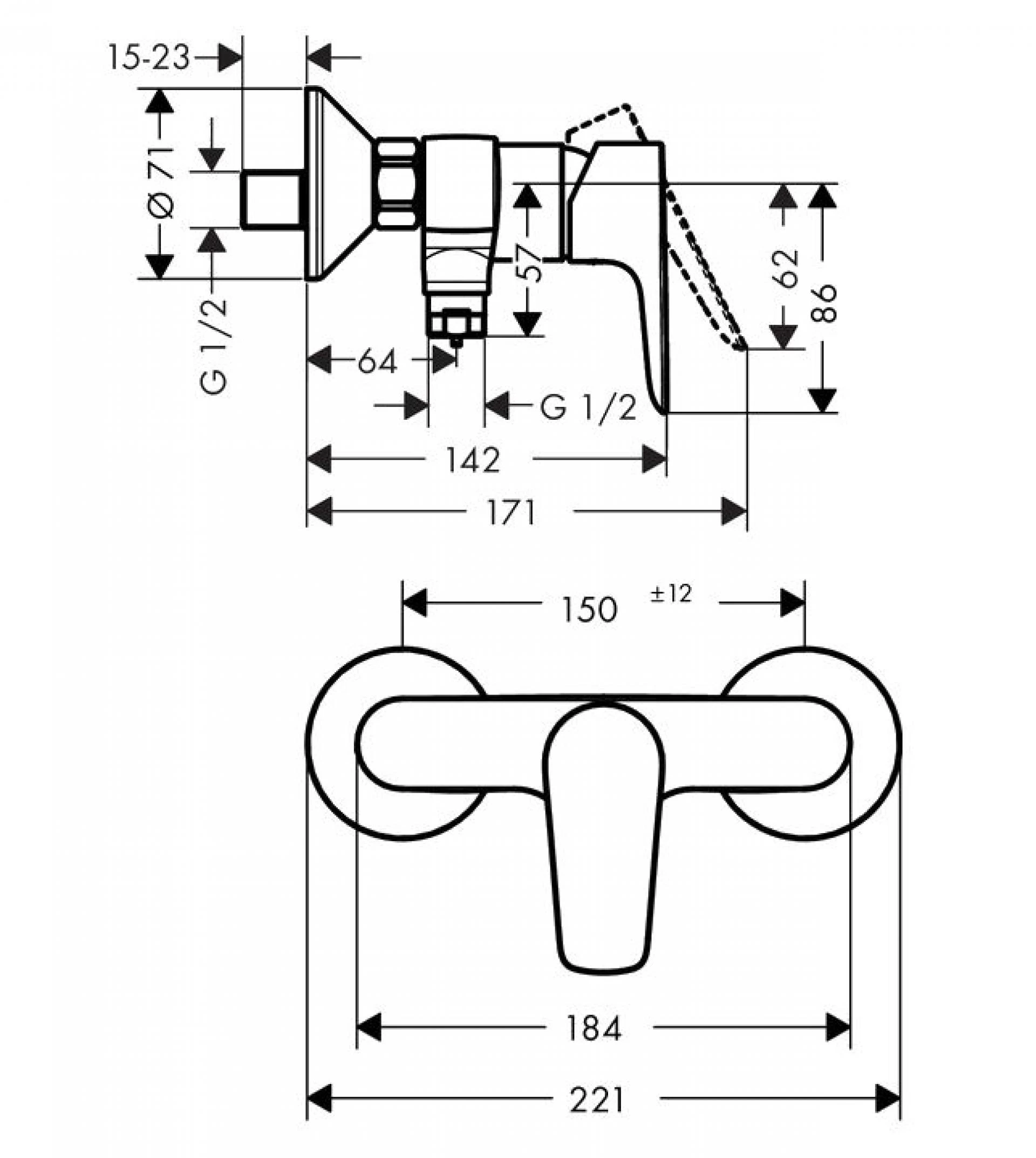 Фото - Смеситель Hansgrohe Talis E 71760000 для душа - Hansgrohe