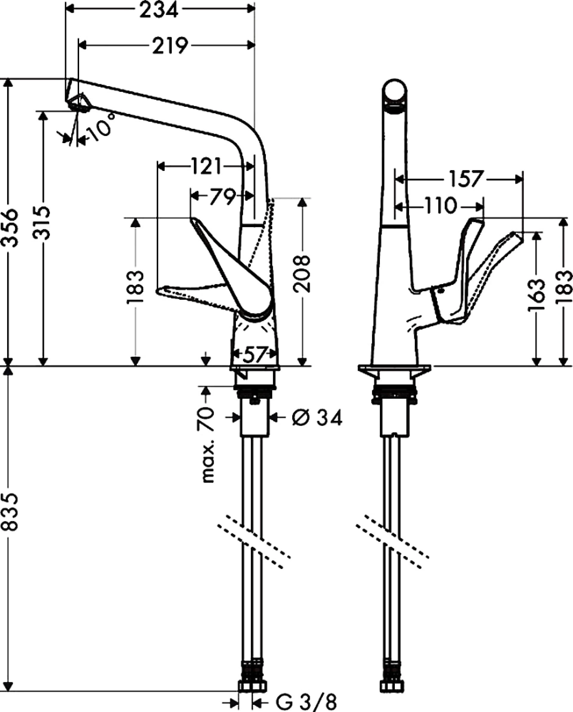 Фото - Смеситель Hansgrohe Metris 14823000 для кухонной мойки - Hansgrohe