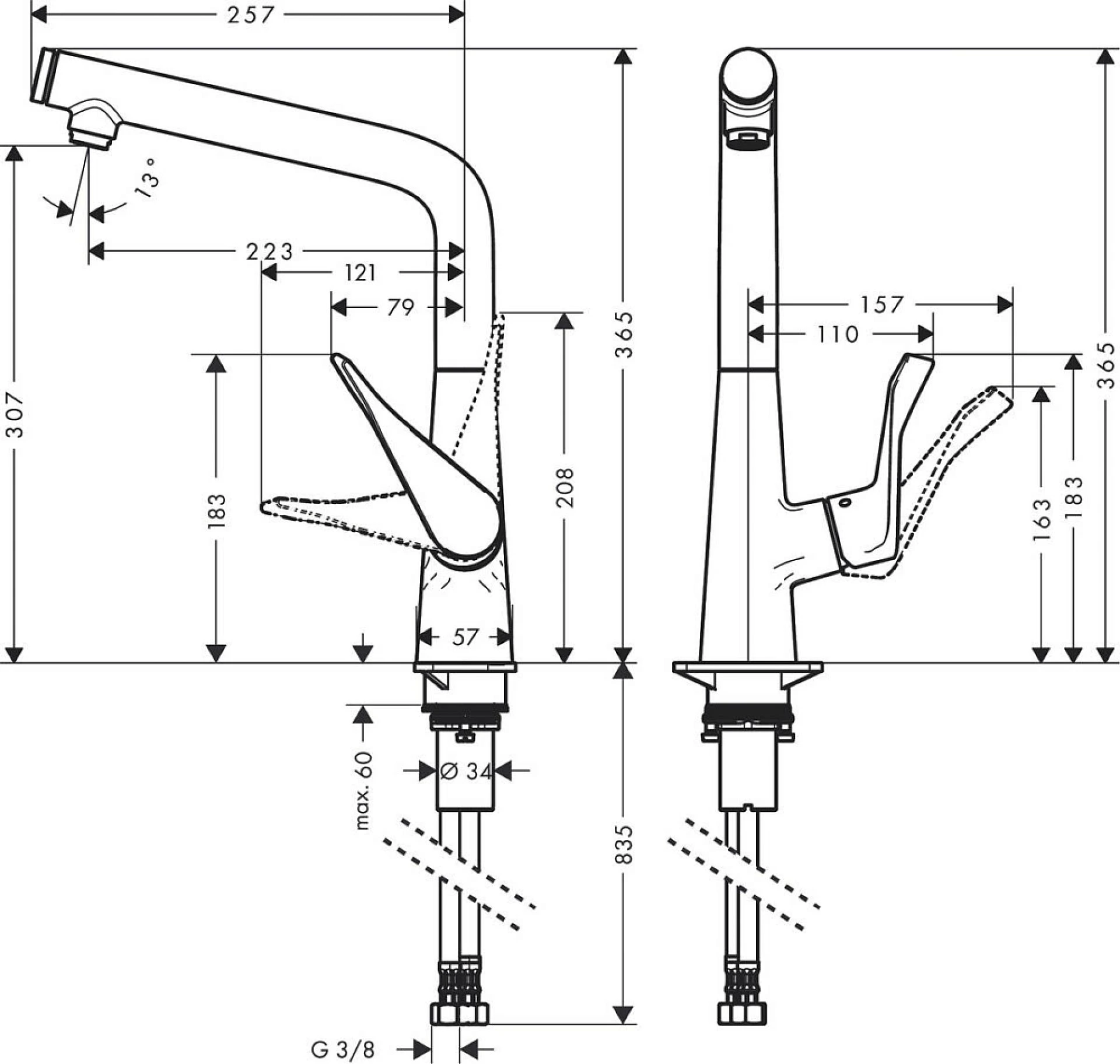 Фото - Смеситель Hansgrohe Metris Select 14883000 для кухонной мойки - Hansgrohe