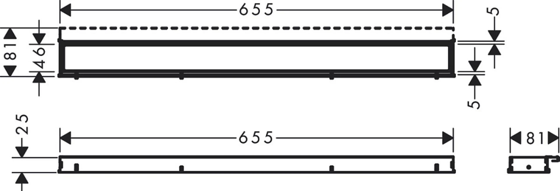 Фото - Внешняя часть слива для душа Hansgrohe RainDrain Match 56037670 70 см, матовый черный, с регулировкой по высоте - Hansgrohe