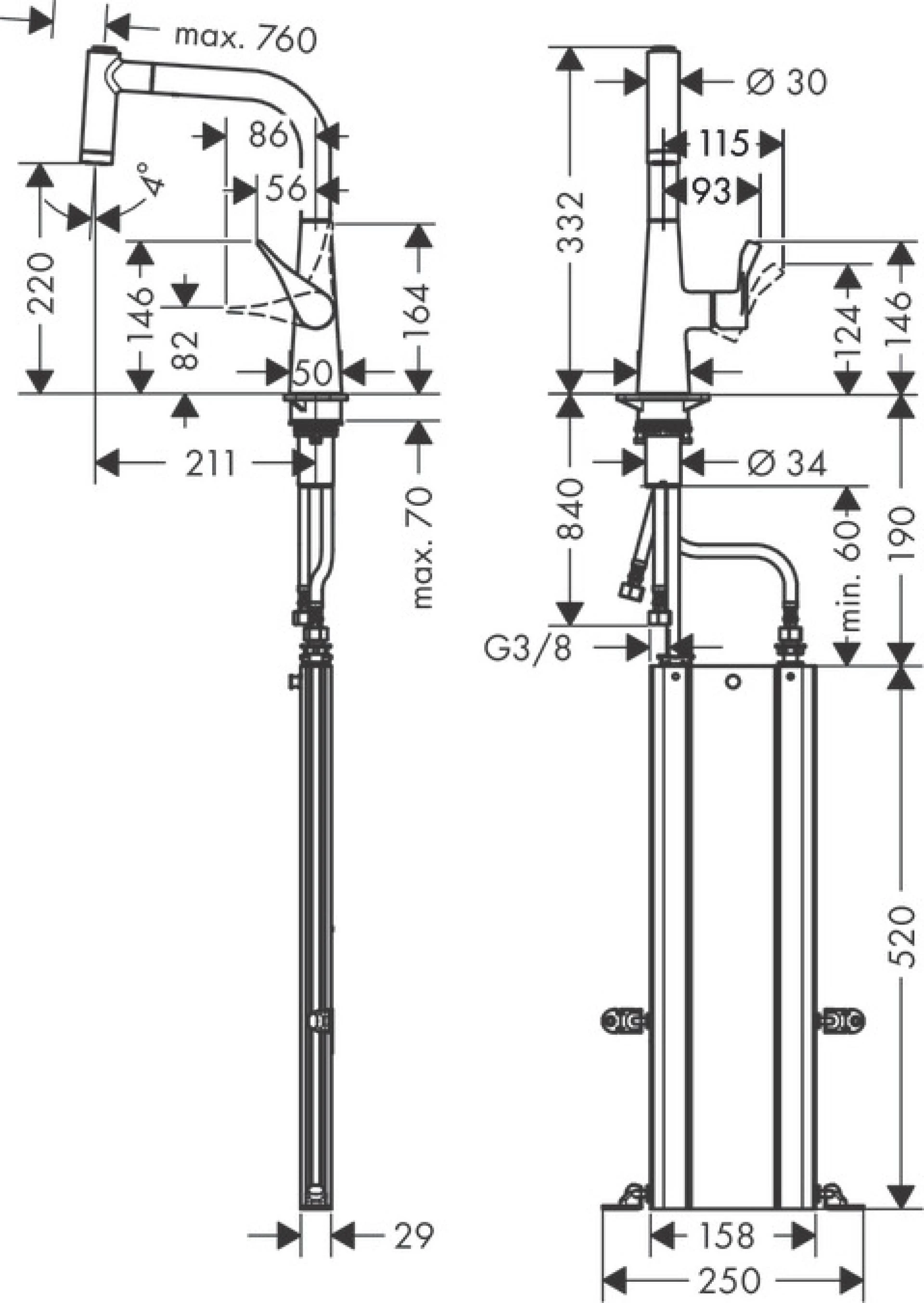 Фото - Смеситель для кухни Hansgrohe Metris 73800000, хром - Hansgrohe