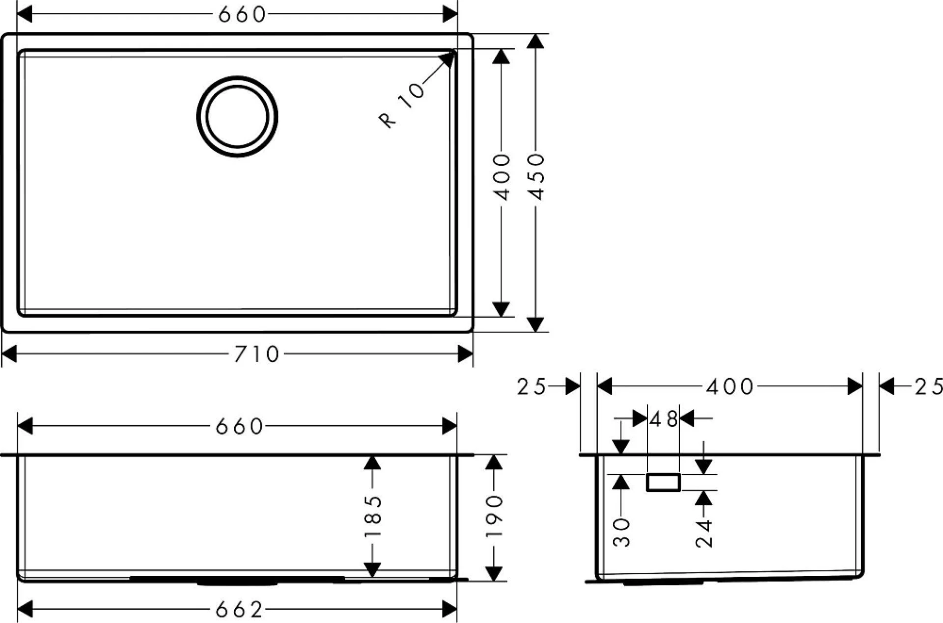 Фото - Кухонная мойка Hansgrohe S71 S719-U660 43428800 - Hansgrohe