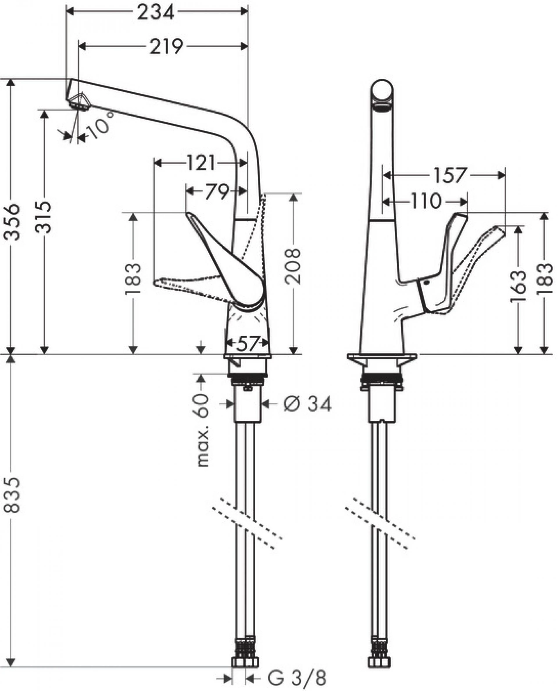 Фото - Смеситель для кухни Hansgrohe Metris 73814000, хром - Hansgrohe